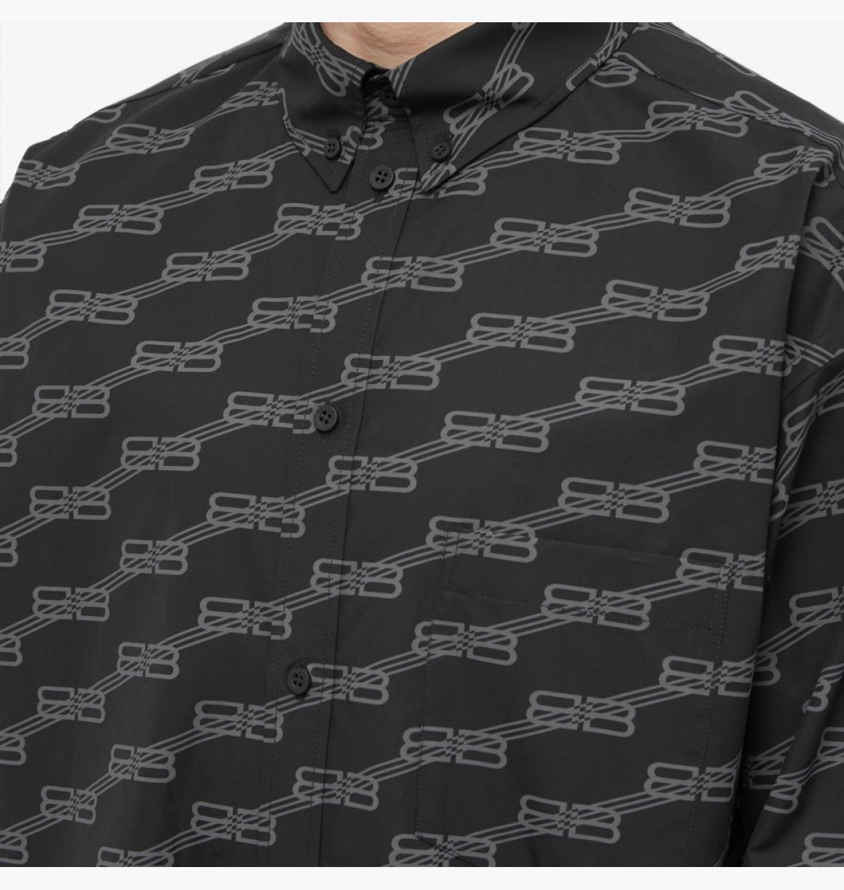 Balenciaga o1mt1gz0924 BB Monogram Long Sleeve Shirt Large Fit Grey Size US M / EU 48-50 / 2 - 5 Thumbnail