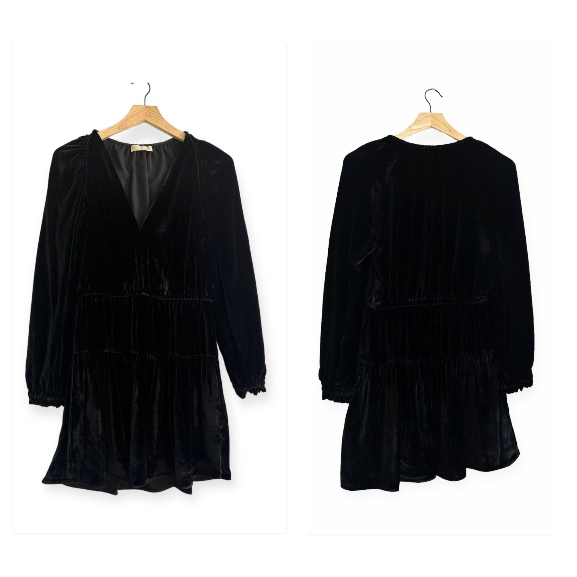 Ulla Johnson ULLA JOHNSON Audrey Tiered Puff-sleeve Velvet Mini Dress In Size M / US 6-8 / IT 42-44 - 14 Thumbnail