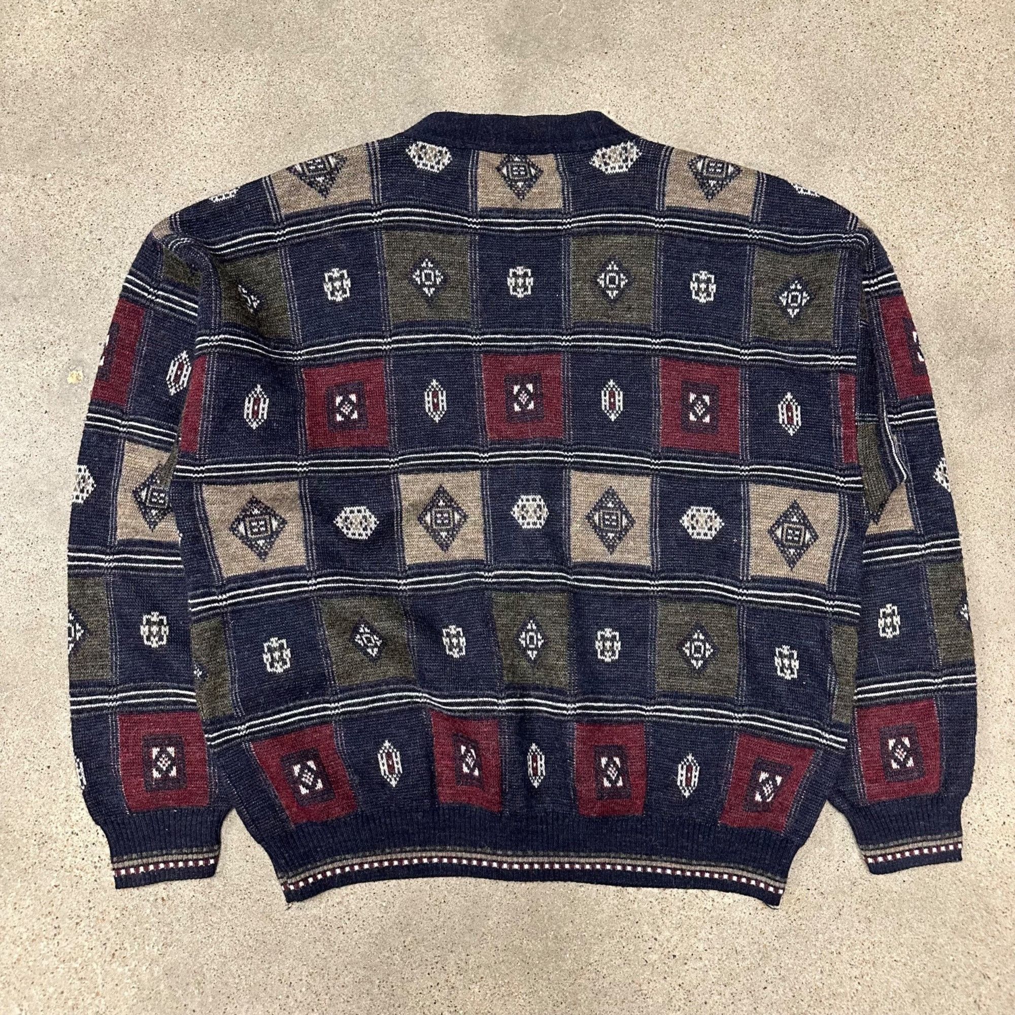 Vintage Vintage Unique Knit Cardigan Made In Italy Sweater Size US L / EU 52-54 / 3 - 2 Thumbnail