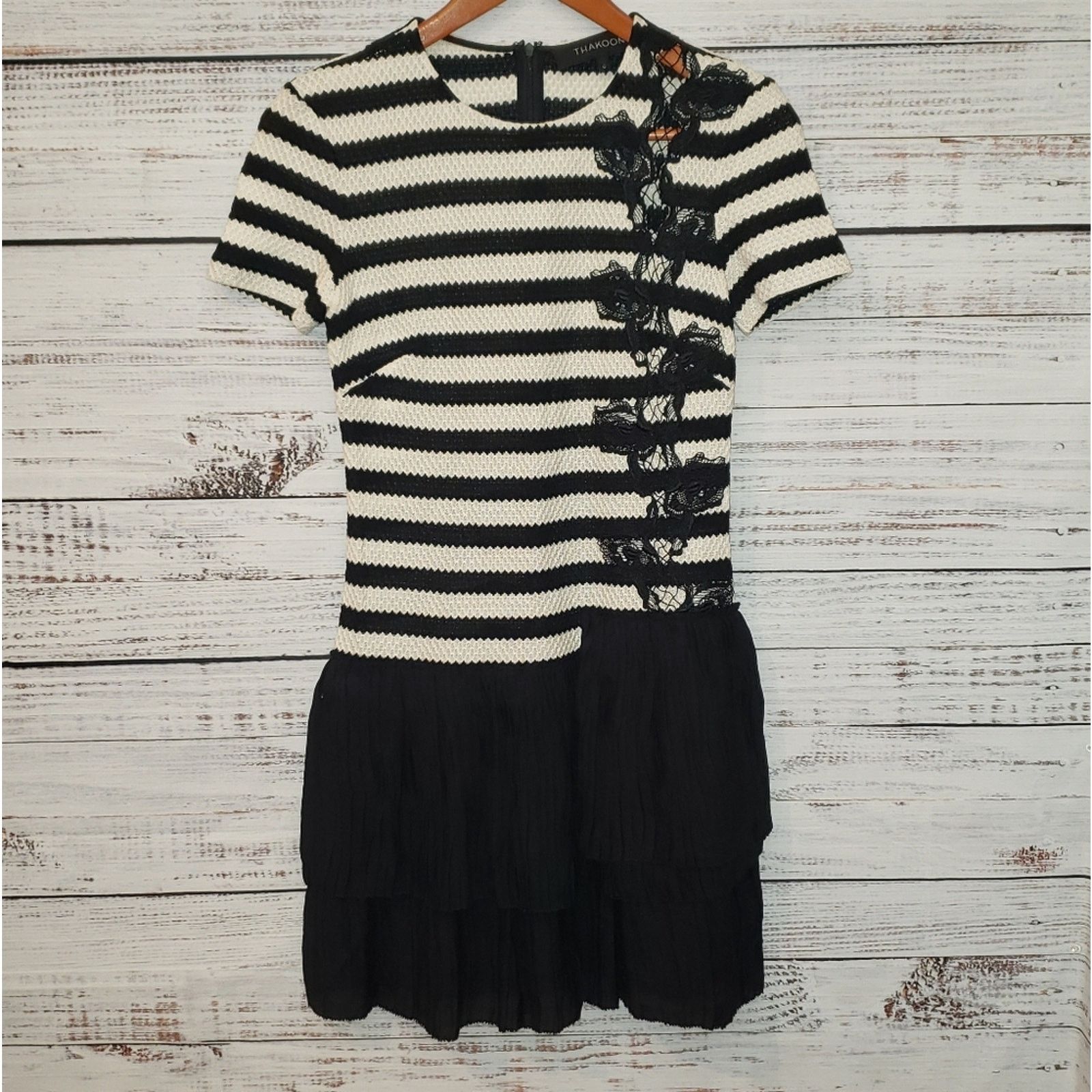 THAKOON EUC Thakoon black and white cotton/silk midi dress. SZ 0 Size XS / US 0-2 / IT 36-38 - 7 Thumbnail
