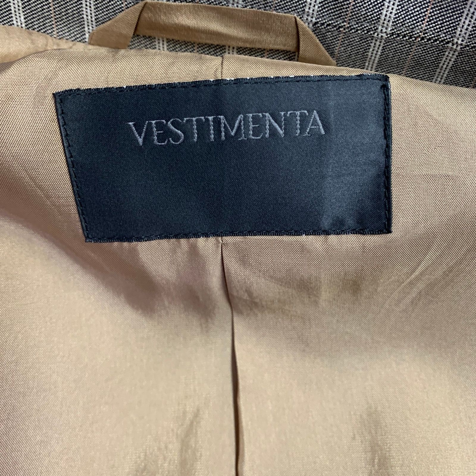 Other VESTIMENTA Taupe White Stripe Cotton Notch Lapel Sport Coat Size 42R - 11 Thumbnail