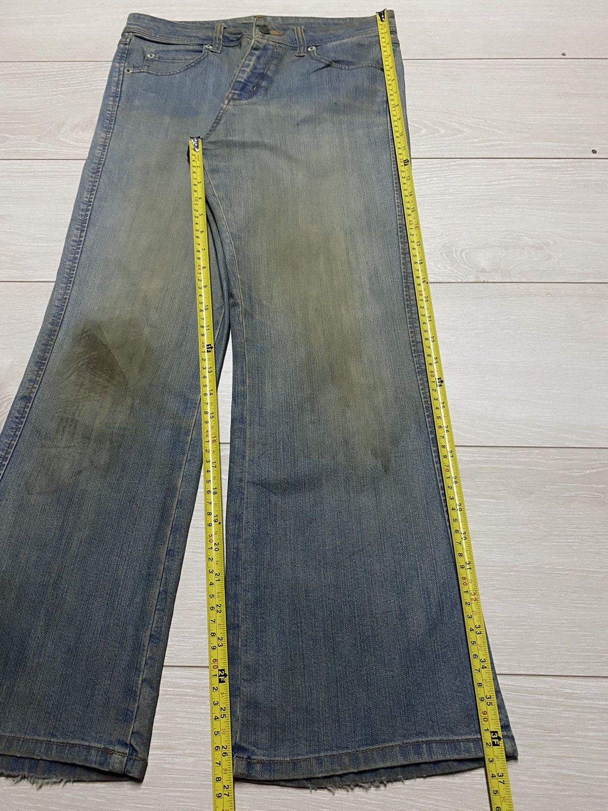 Japanese Brand Vintage Japanese Brand Crazy Mud Wash Distressed Flare Jeans Size US 30 / EU 46 - 10 Thumbnail