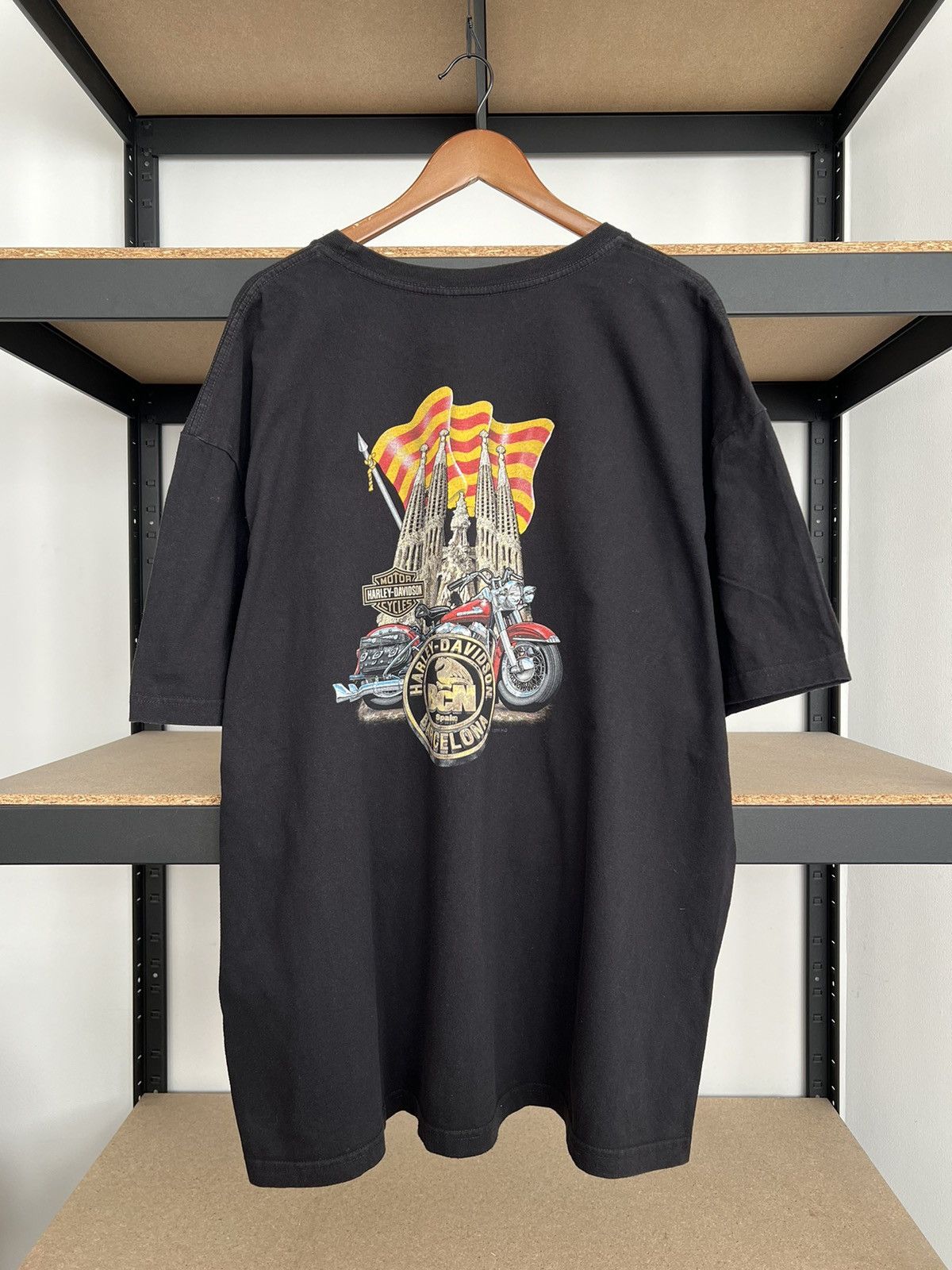 Harley Davidson Vintage 2018 Harley Davidson Skull Barcelona Spain T-shirt Size US XXL / EU 58 / 5 - 2 Thumbnail