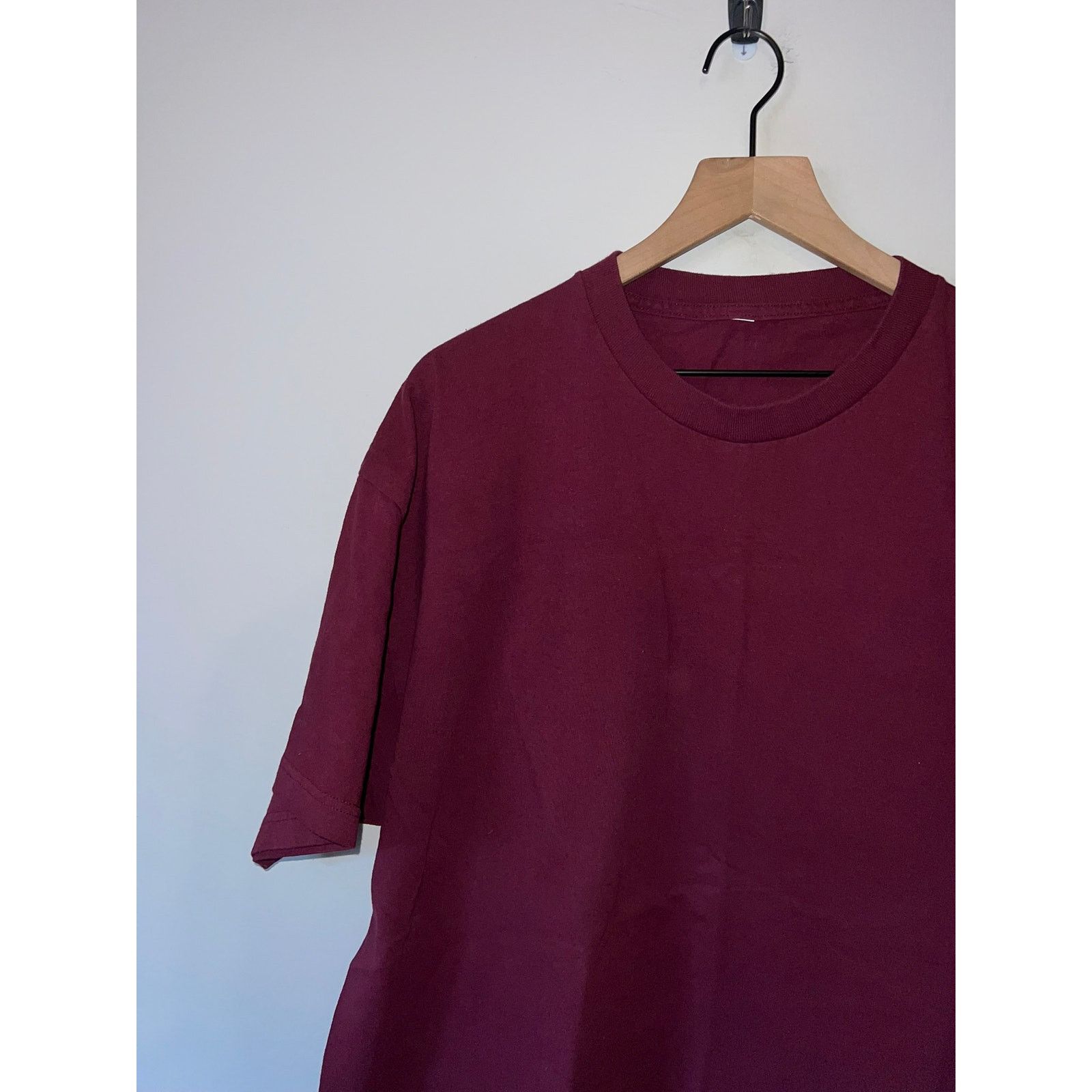 Vintage Vintage Maroon Blank Shirt Short Sleeve Blank Tee VTG XL Size US XL / EU 56 / 4 - 3 Thumbnail