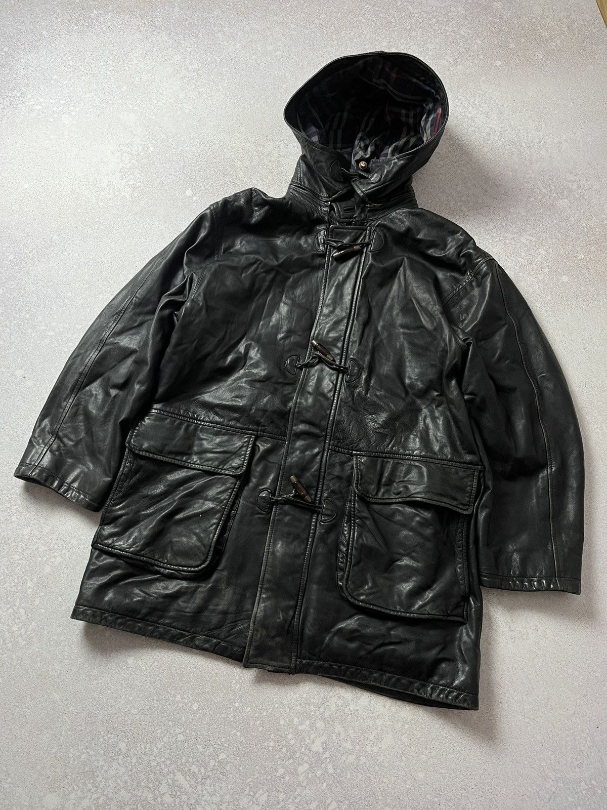 Archival Clothing Burberry Vintage Vintage Archive Burberry Duffle Coat Leather Jacket Grailed