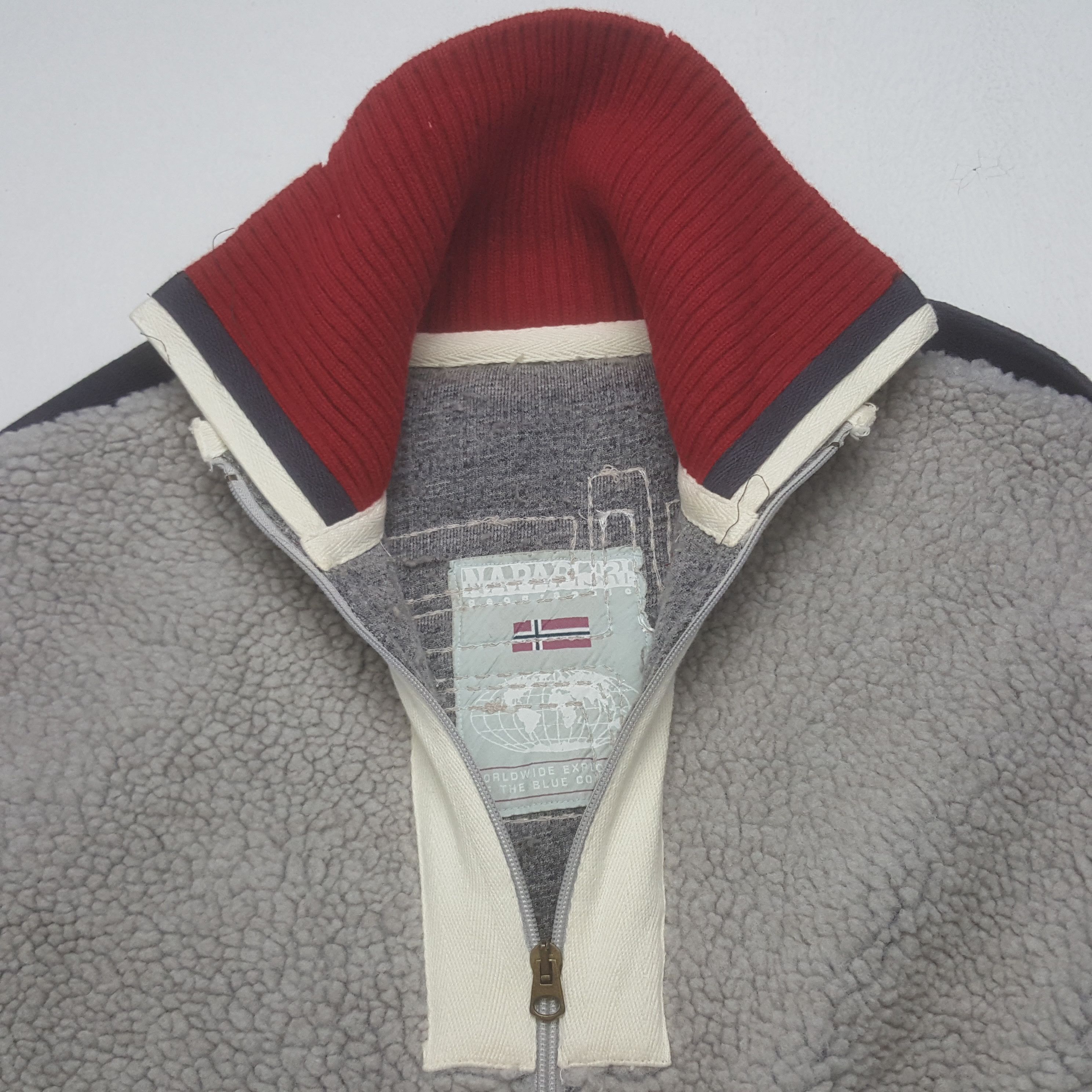 Napapijri × Vintage Vintage Napapijri Sherpa Zipper Winter Jacket Size US M / EU 48-50 / 2 - 4 Thumbnail