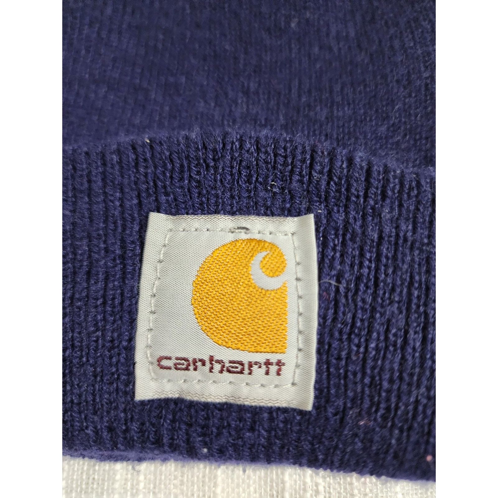 Carhartt Carhartt Knit Beanie Navy infant/toddler Solid Pattern Size ONE SIZE - 3 Thumbnail