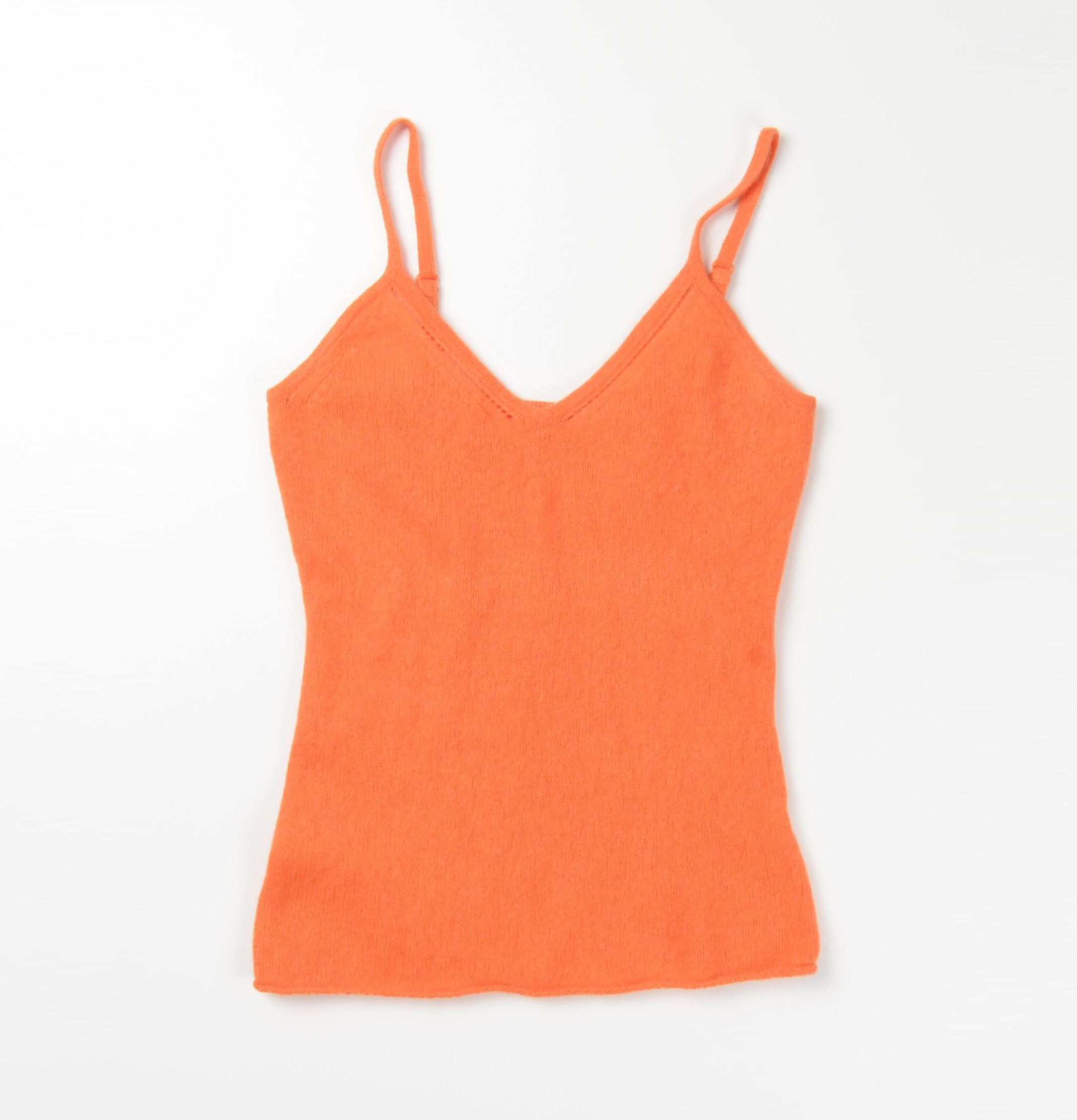 Vintage Vintage Silk & Cashmere Blend Orange Tank Cami Top Size XS / US 0-2 / IT 36-38 - 3 Thumbnail