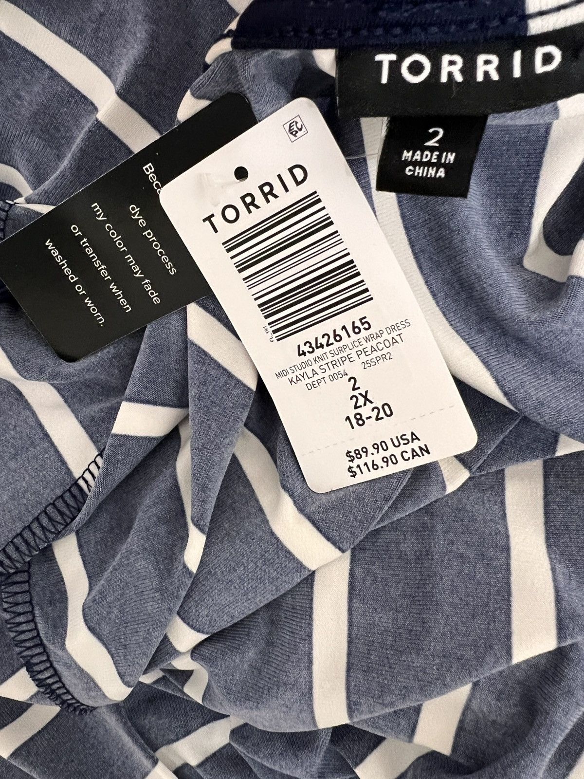 Torrid Torrid navy and white striped dress size 2X Size XXL / US 16-18 / IT 52-54 - 7 Thumbnail