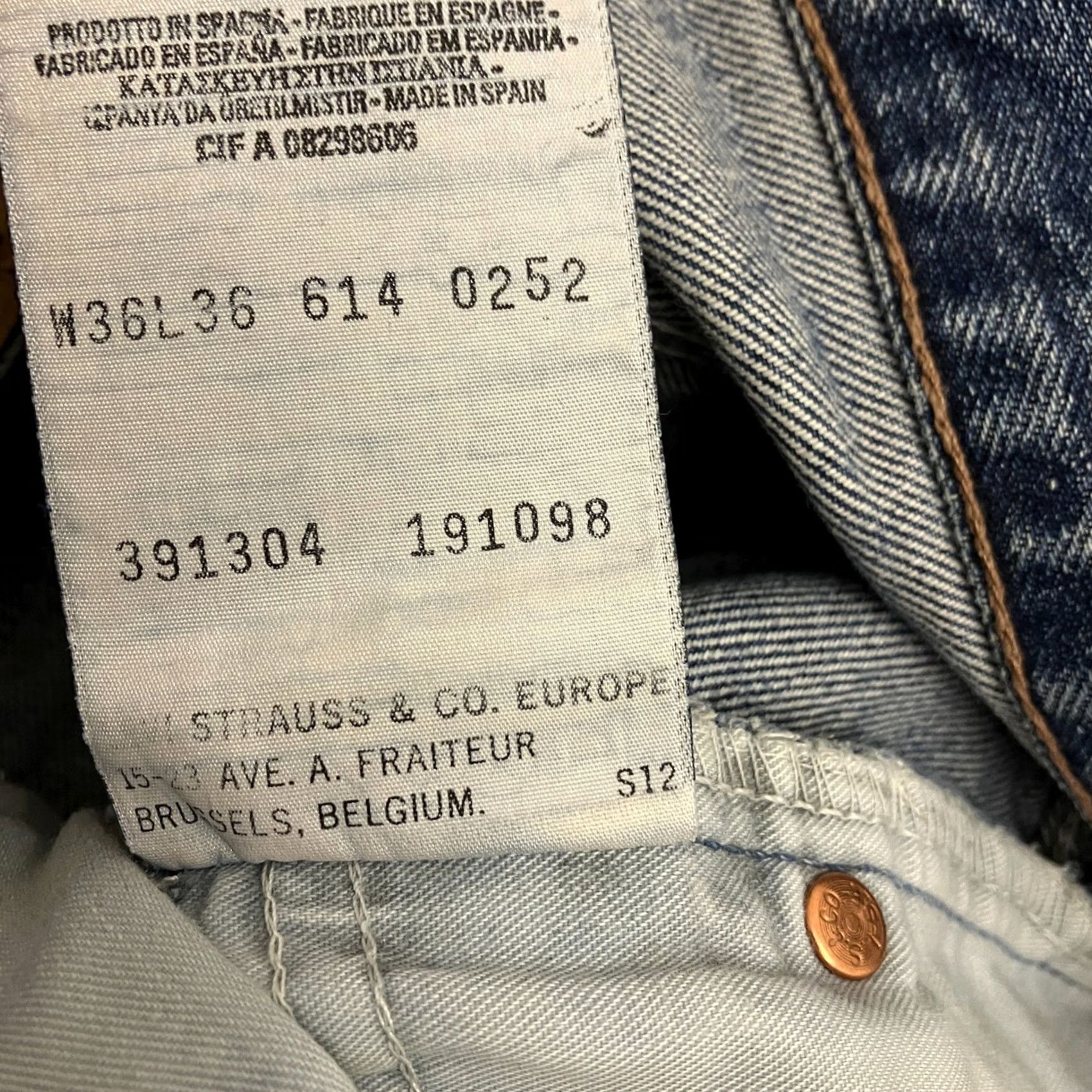 Levi's Vintage Levi'S 614 Jeans 32W 34L Blue Straight Fit Made in Spain Orange Tab Size US 32 / EU 48 - 5 Thumbnail