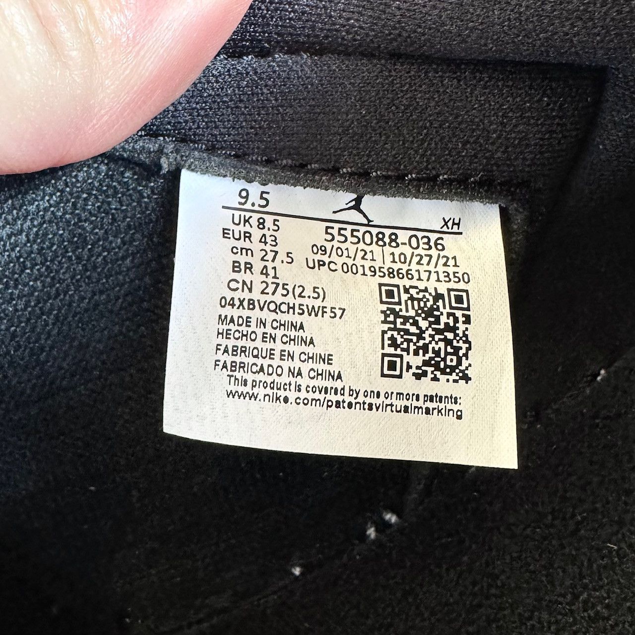 Nike Nike Air Jordan 1 Retro Rebellionnaiore High Black Sneakers Size US 9.5 / EU 42-43 - 10 Thumbnail