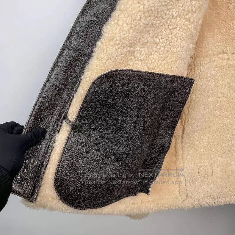 Acne Studios Acne Studios Grey Leather and Fur Collar Flight Jacket Size M / US 6-8 / IT 42-44 - 8 Thumbnail
