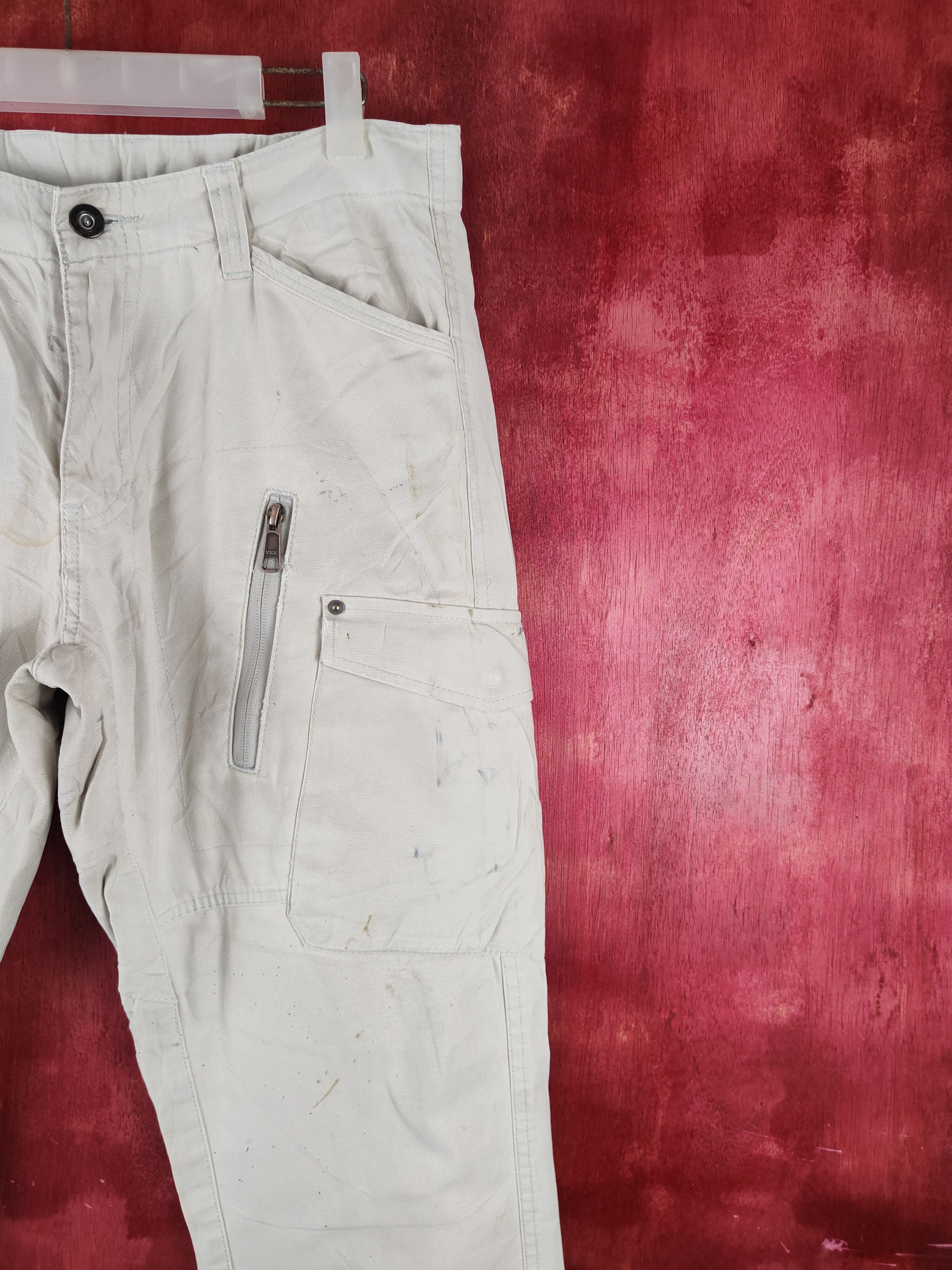 Japanese Brand Genba Ivory Multipocket Cargo Pants N#S011 Size US 32 / EU 48 - 5 Thumbnail