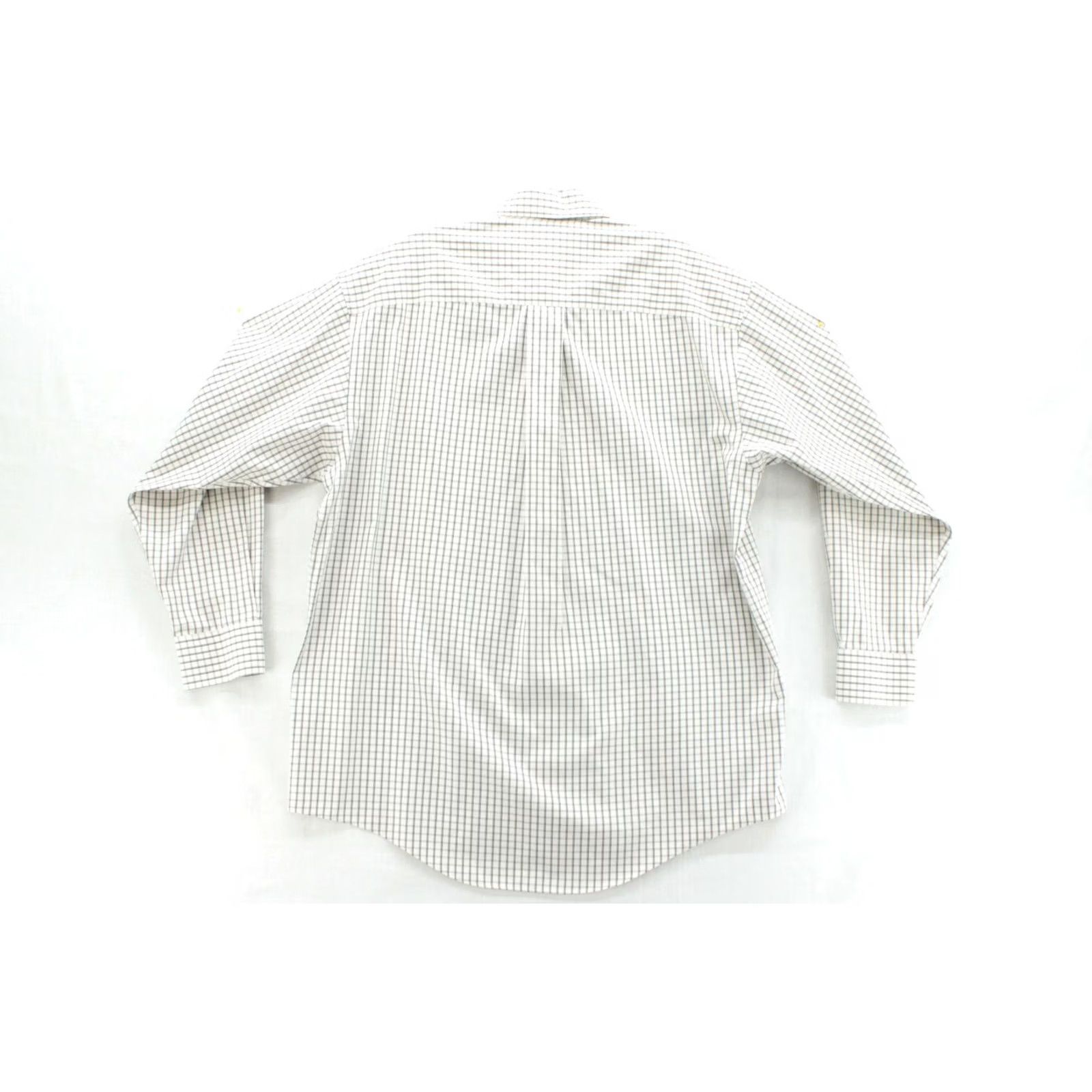Enro ENRO Shirt Mens 16 Beige Cotton Check Long Sleeve 80's Non-Iron Two Ply Dress Shirt Size US L / EU 52-54 / 3 - 2 Thumbnail
