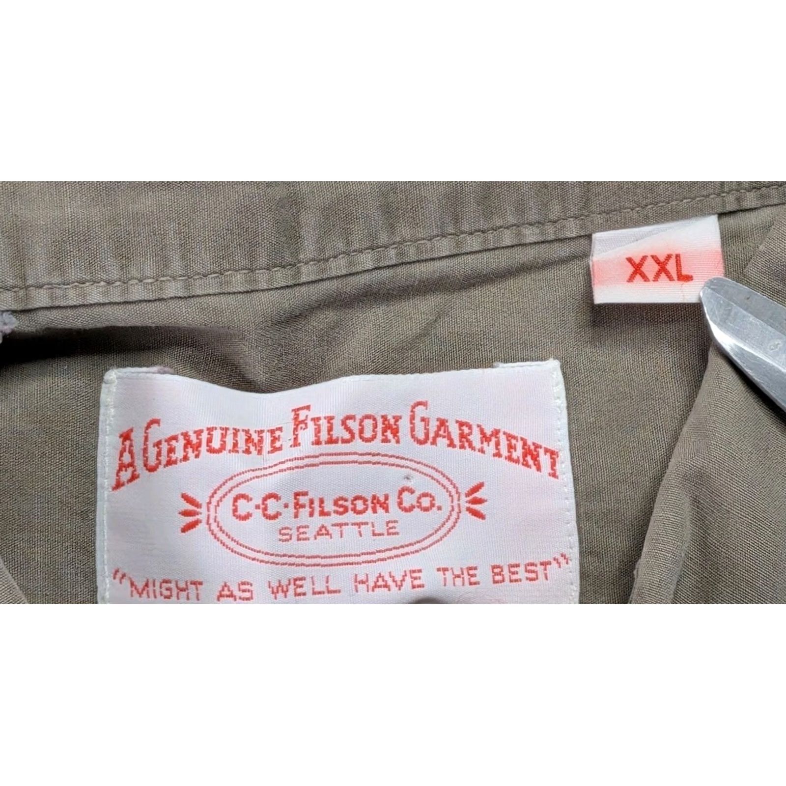 Filson VINTAGE Filson Camp Shirt Button-Up Long Sleeve 2XL Brown Outdoor Safari Fishing USA Size US XXL / EU 58 / 5 - 2 Thumbnail