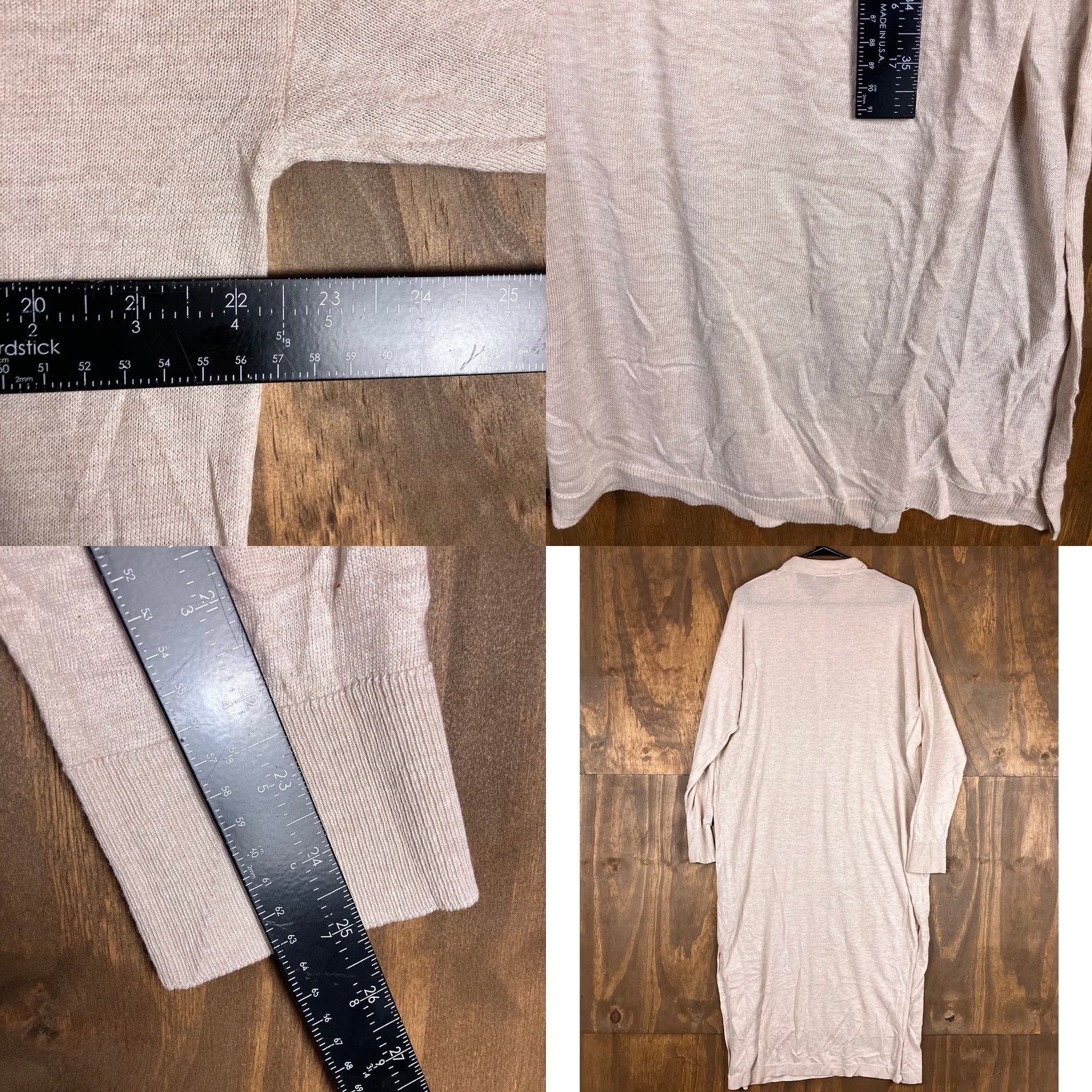 Zara ZARA Dress Beige Polo Button Henley Slit Long Sleeve Linen Blend M Womens Shirt OR Dress Size M / US 6-8 / IT 42-44 - 8 Thumbnail