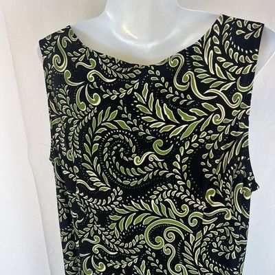 Other JULIAN TAYLOR Sz 16 A-Line Dress Black White Green Leaf Slee Size XXL / US 16-18 / IT 52-54 - 5 Thumbnail