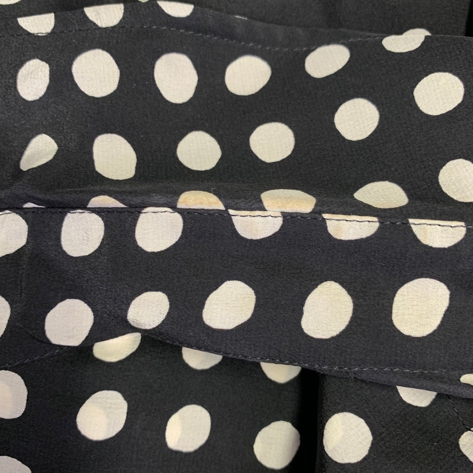 Max Mara MAX MARA Size 4 Black White Silk Polka Dot Wrap Dress Size S / US 4 / IT 40 - 7 Thumbnail