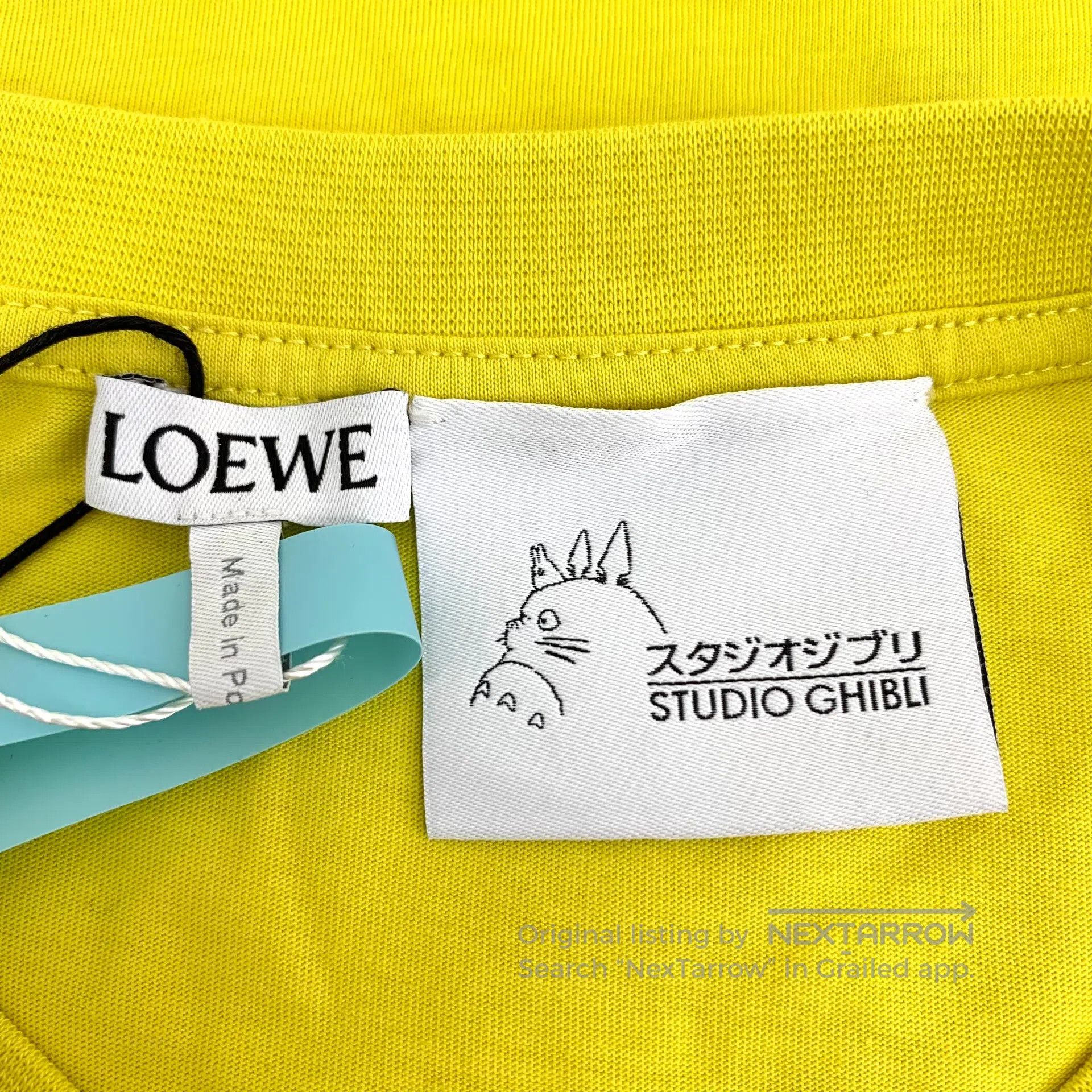 Loewe Loewe Yellow logo letter embroidery cotton round neck shor Size US XS / EU 42 / 0 - 5 Thumbnail