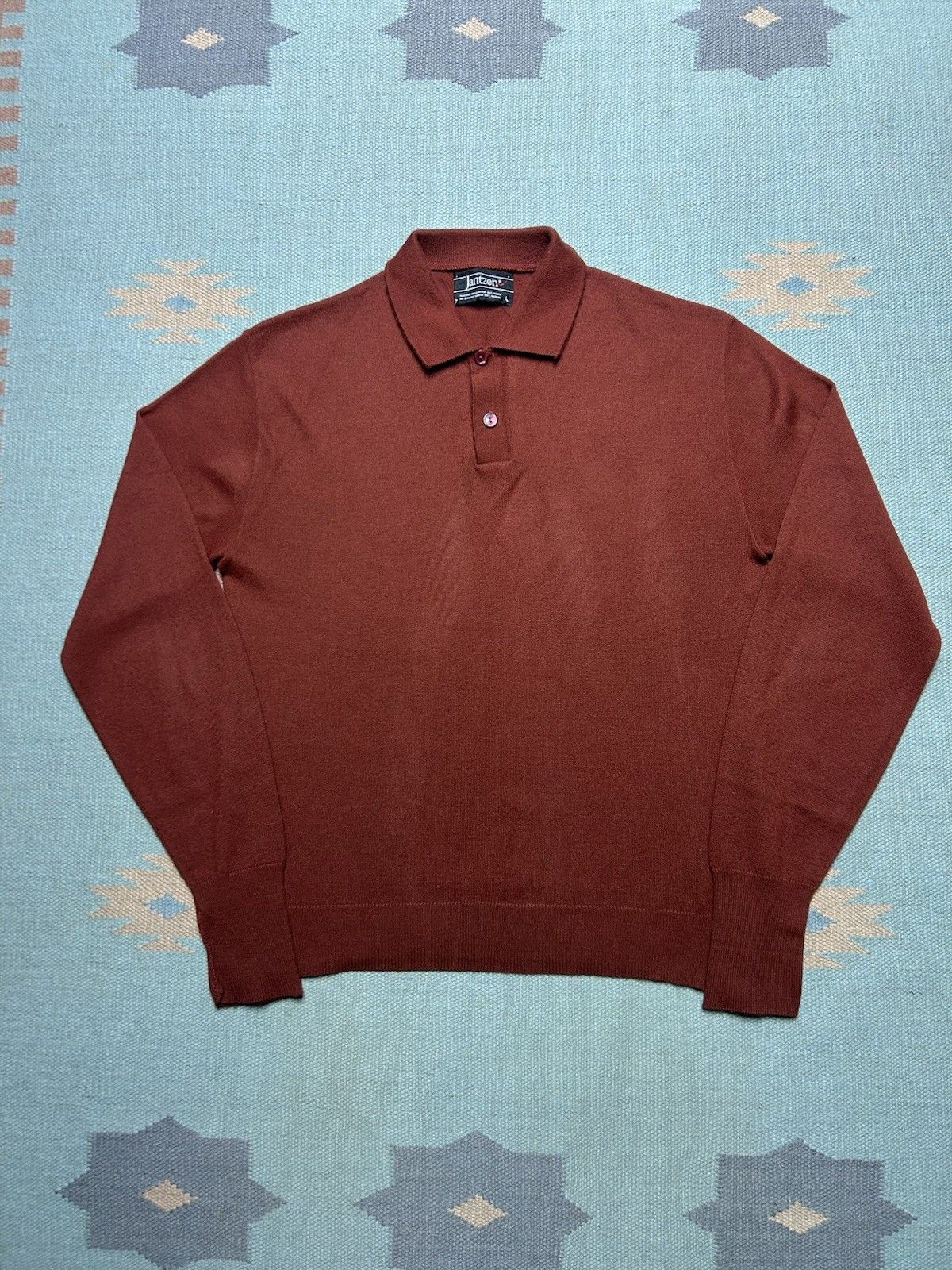 Vintage Vintage polo shirt jantzen acrylic knit burnt orange large Size US L / EU 52-54 / 3 - 1 Thumbnail