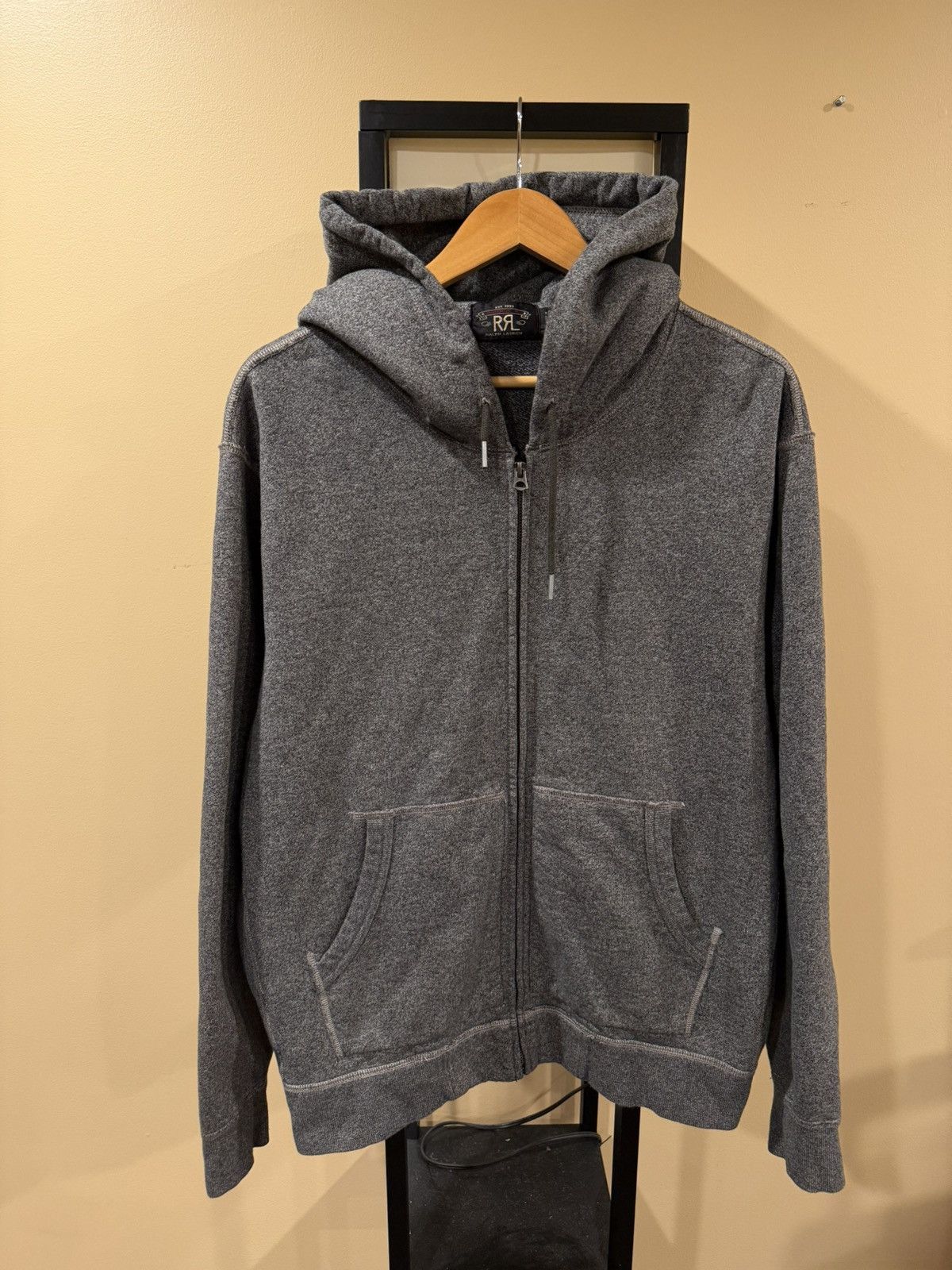 RRL Ralph Lauren RRL Ralph Lauren Gray French Terry Zip Up Hoodie Size US XL / EU 56 / 4 - 10 Thumbnail