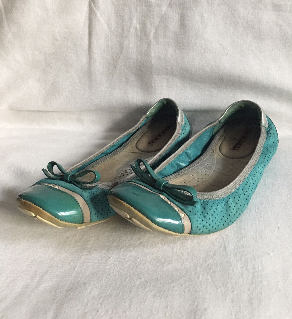 Prada PRADA Nappa Patent Perforated Ballet Flats Size EU 38.5 Size US 8.5 / IT 38.5 - 3 Thumbnail