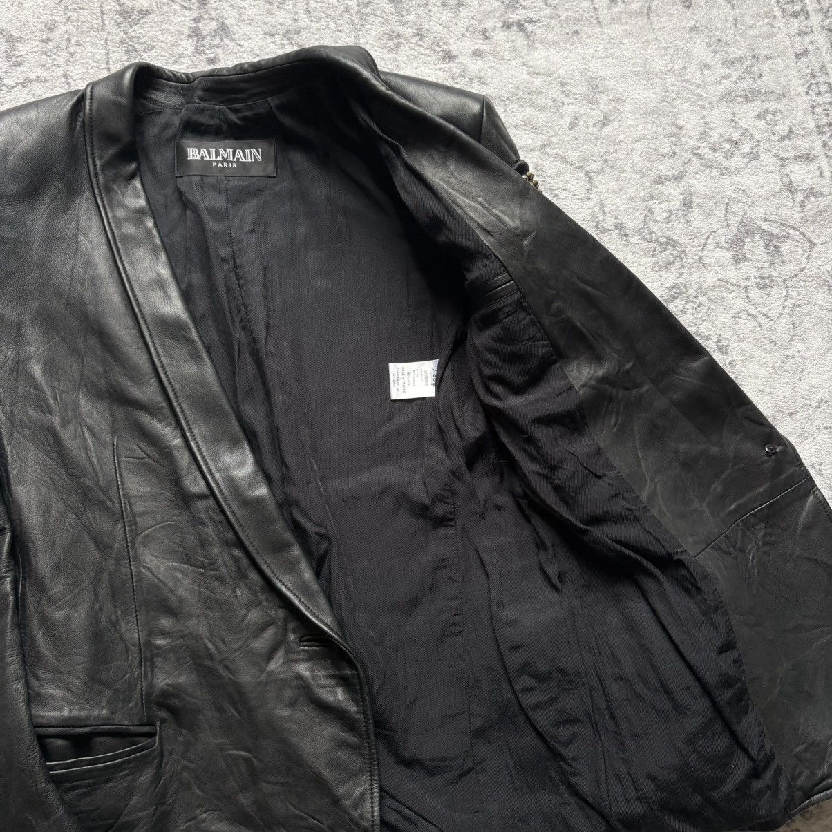 Balmain Balmain SS10 Military Patch Leather Blazer Jacket | Size 38 Size 38R - 9 Thumbnail
