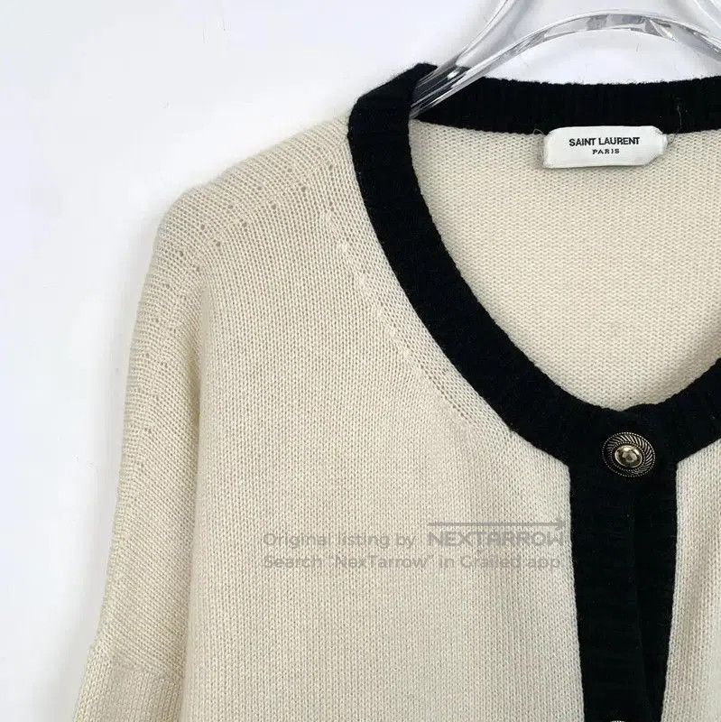 Yves Saint Laurent YSL Cream Long Sleeve Cardigan for Women . Size M / US 6-8 / IT 42-44 - 3 Thumbnail