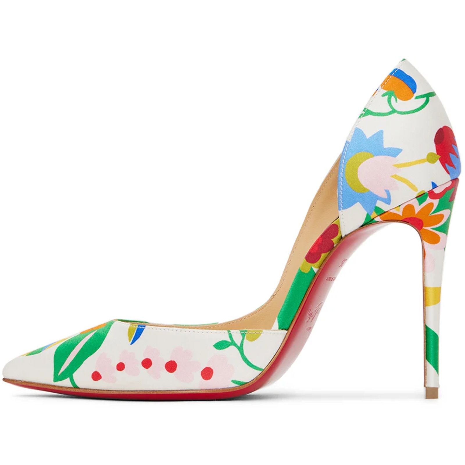 Christian Louboutin Iriza 100 Crepe Satin Bloomy Floral Pointed Heel Pump 37.5 Size US 7.5 / IT 37.5 - 7 Thumbnail