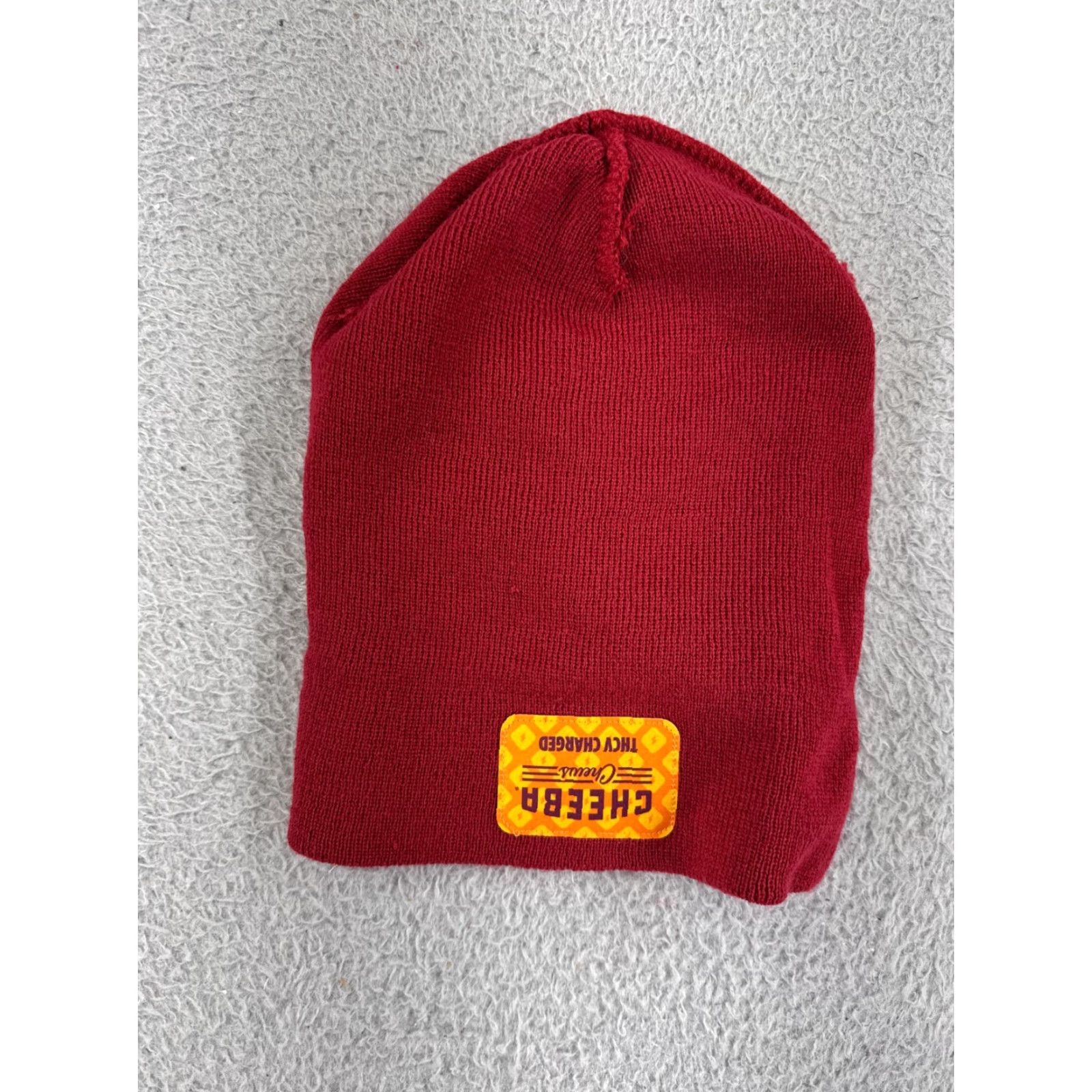 Vintage Cheeba Chews Beanie Beanie Hat/Cap Adults One Size Red Acrylic Knit Cheeba Chews Logo Ski Casual Men Modern Beanie 90s? Size ONE SIZE - 3 Thumbnail