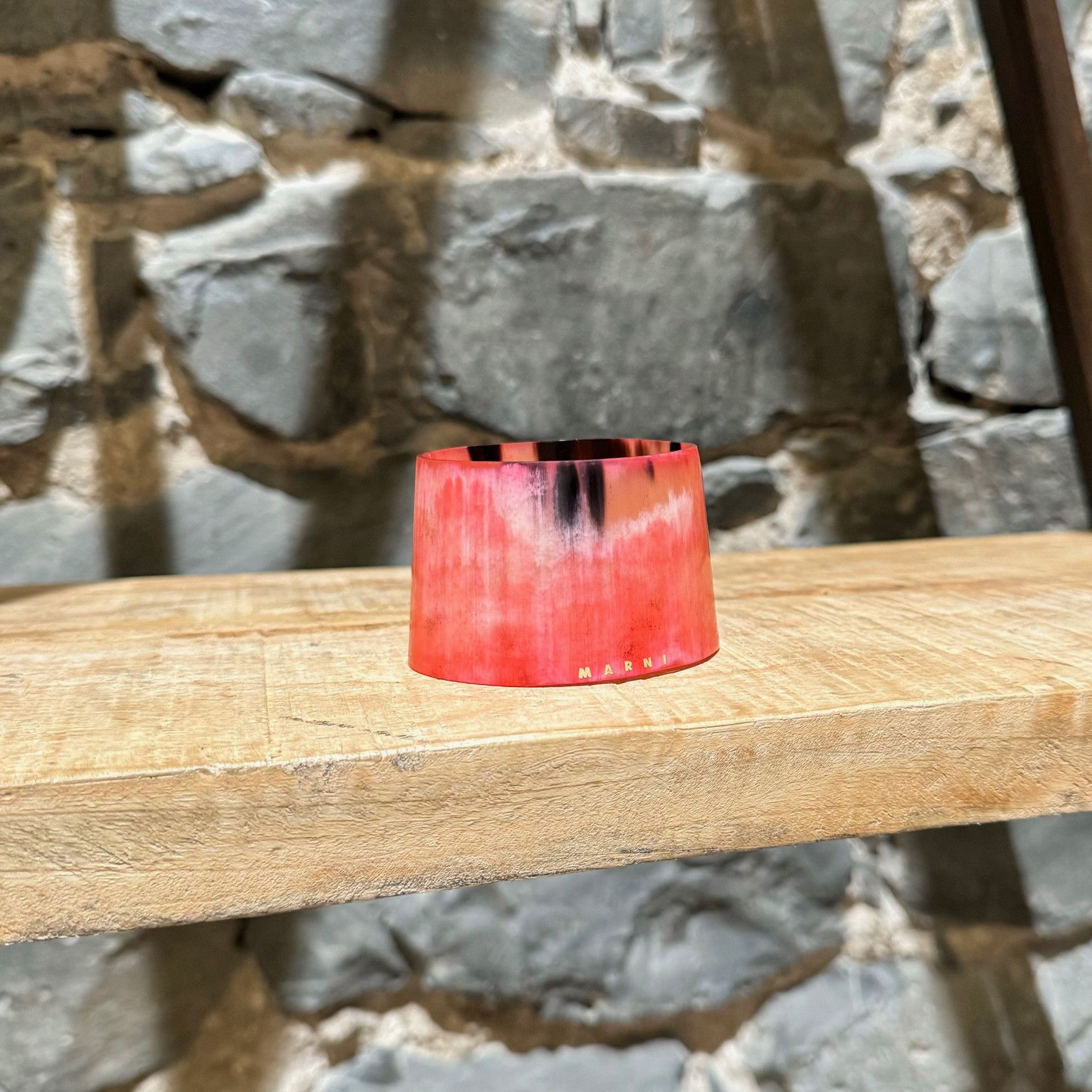 Marni Marni Pink White Horn Wide Bracelet Size ONE SIZE - 1 Thumbnail