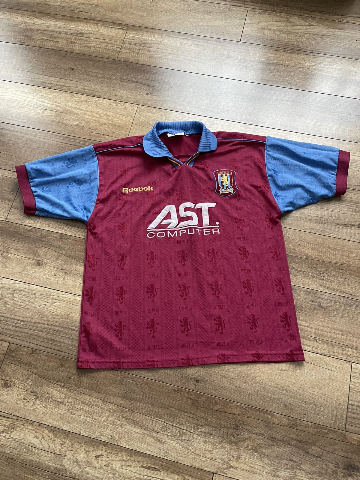 Reebok 1995/1996 Reebok Aston Villa Vintage Soccer Jersey T-Shirt Size US L / EU 52-54 / 3 - 2 Thumbnail
