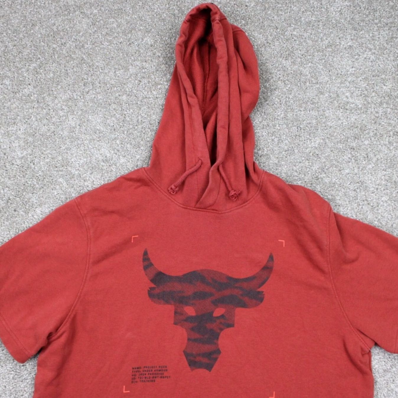 Under Armour Under Armour Project Rock Hooded Sweatshirt Hoodie Mens Medium Red Rock Theme Graphics Sweater Pullover Bodybuilding Gym Shirt Size US M / EU 48-50 / 2 - 5 Thumbnail