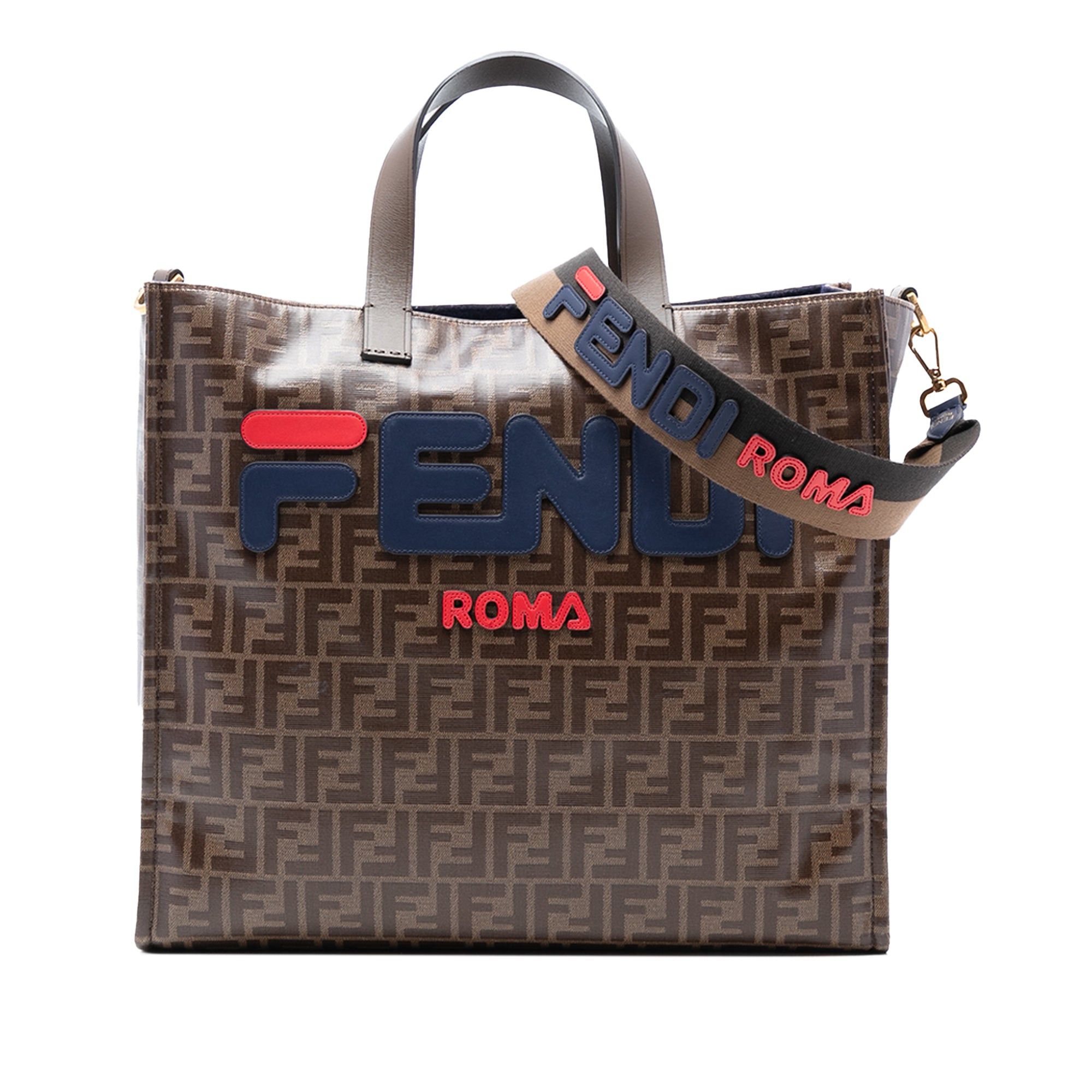 Fendi FILA Glazed Fabric FF 1974 Mania Shopping Tote Size ONE SIZE - 1 Thumbnail