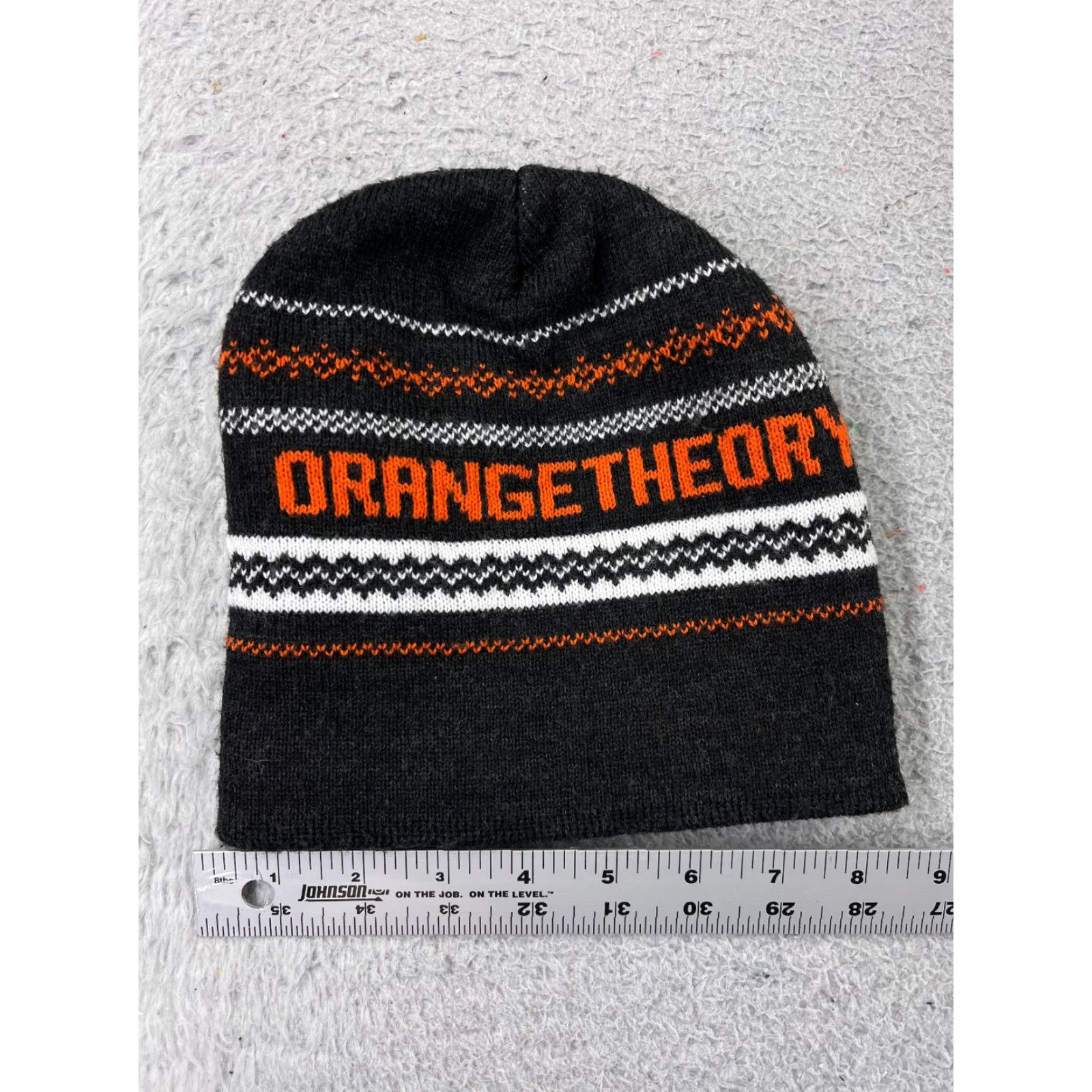 Theory Orange Theory Beanie Adult One Size Gray Knit Embroideredcrylic Logo Beanie Unisex Adults Mens Womens Size ONE SIZE - 4 Thumbnail