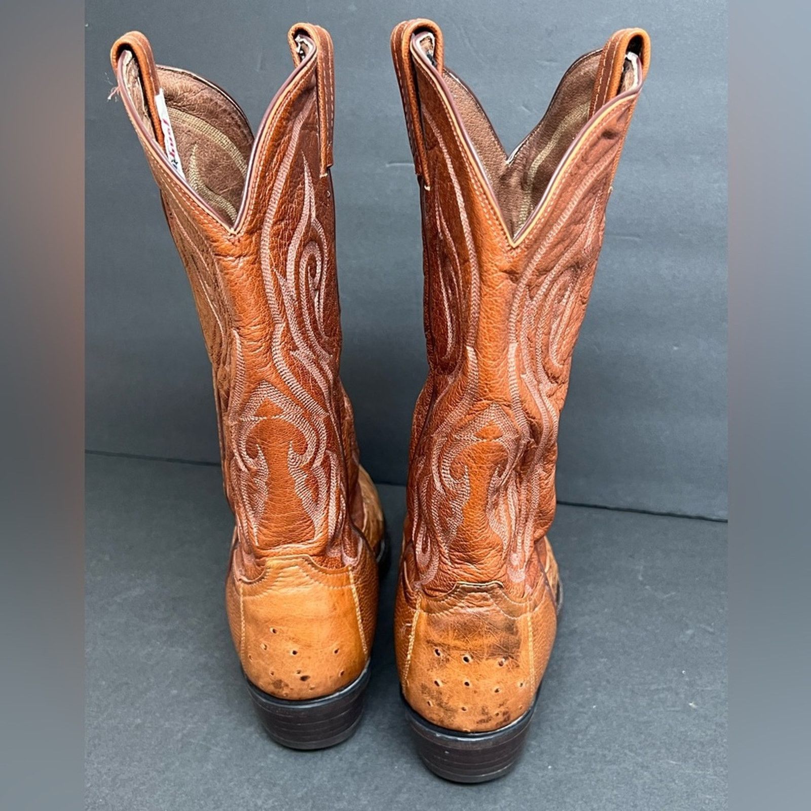 Tony Lama Tony Lama Peanut Brittle 4-Piece Ostrich Mens Boots SZ 9 EE Size US 9 / EU 42 - 8 Thumbnail