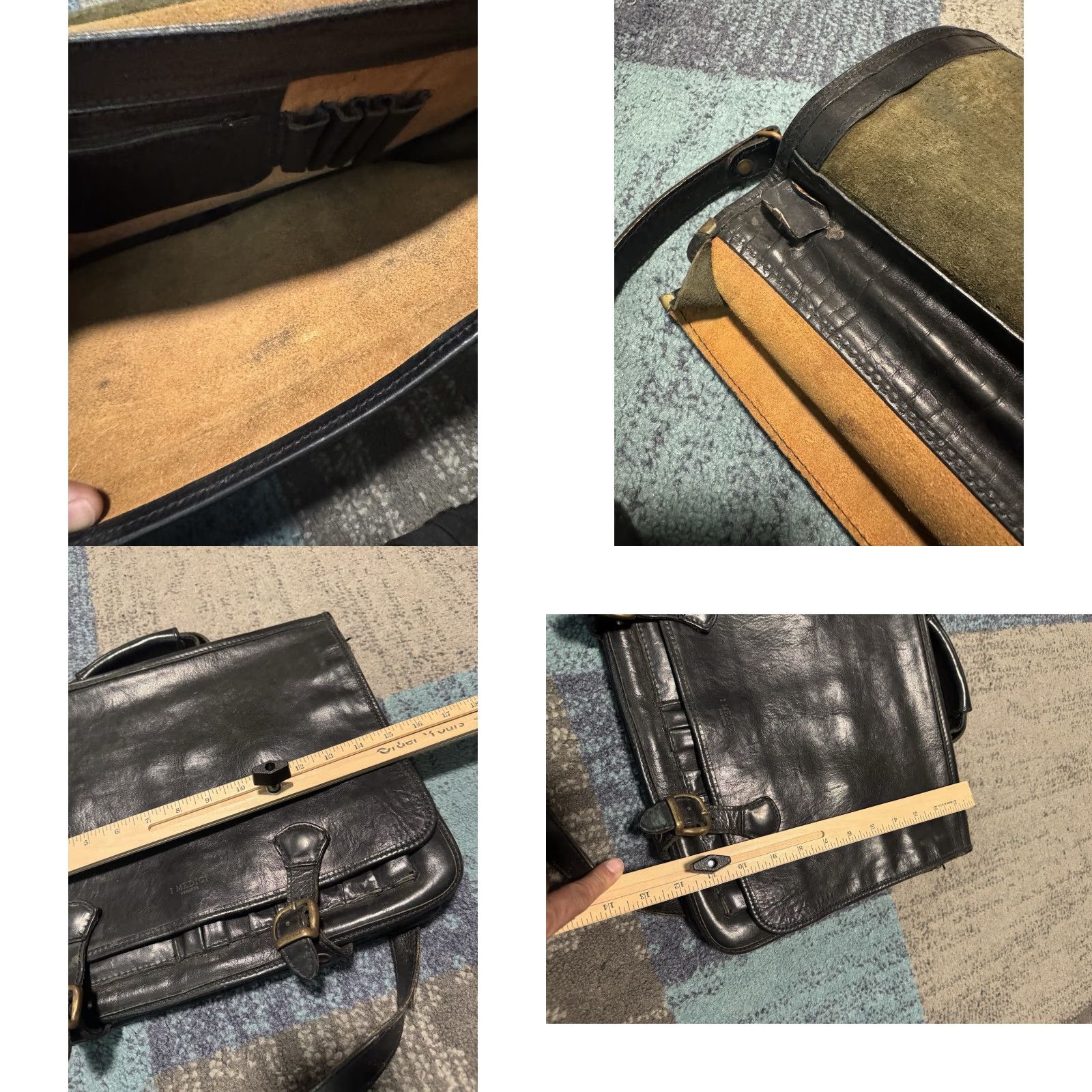 Vintage VINTAGE I Medici Firenze Made In Italy Leather black Messenger Shoulder Bag 15 Size ONE SIZE - 10 Thumbnail