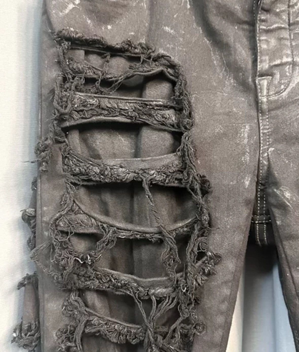 Rick Owens Rick owens 22fw Faced Perforated Jeans2412-Nextarrow Size US 33 - 3 Thumbnail
