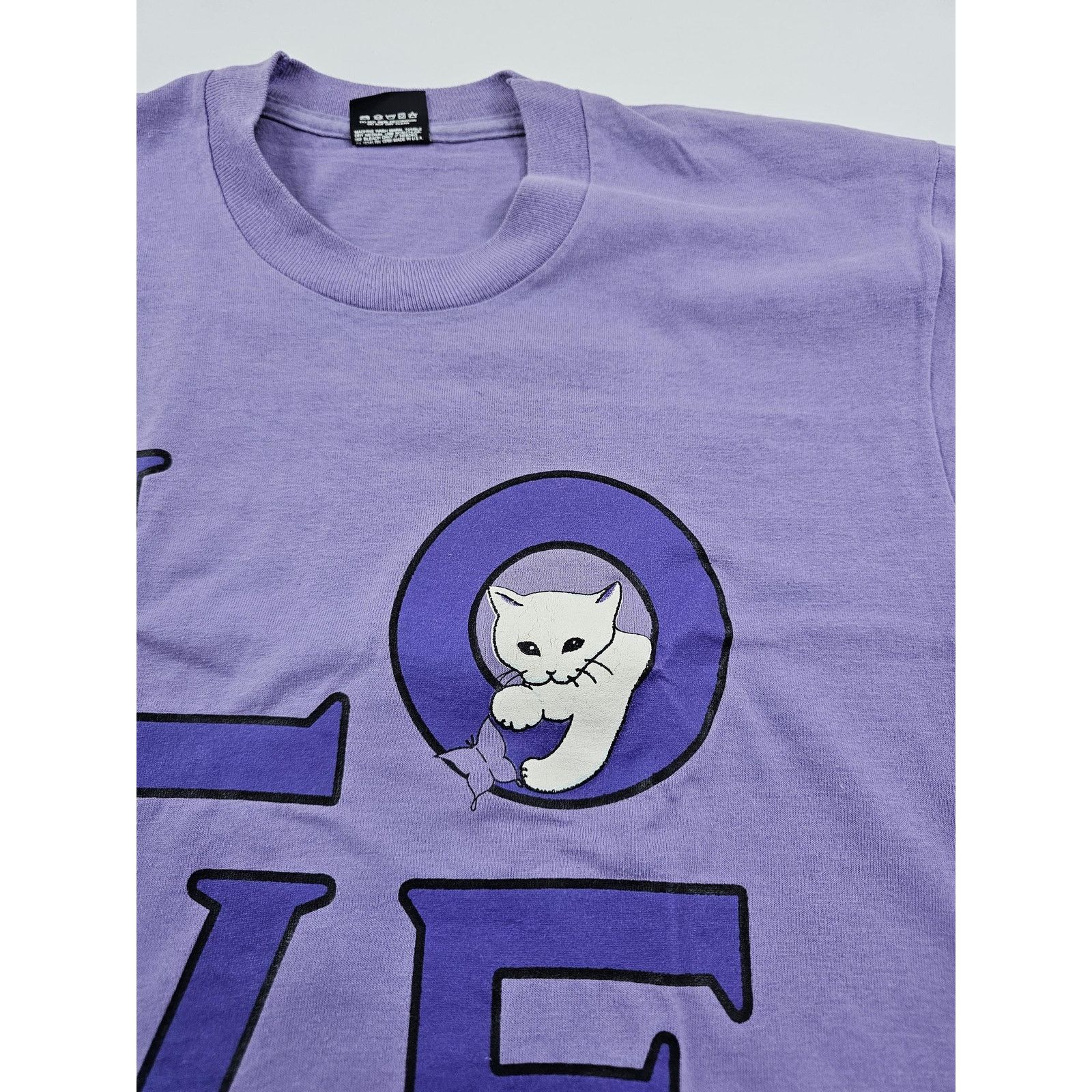 Other Kitty Lover Graphic Tee, Double Sided Lavender T-Shirt M 90s Size US M / EU 48-50 / 2 - 3 Thumbnail
