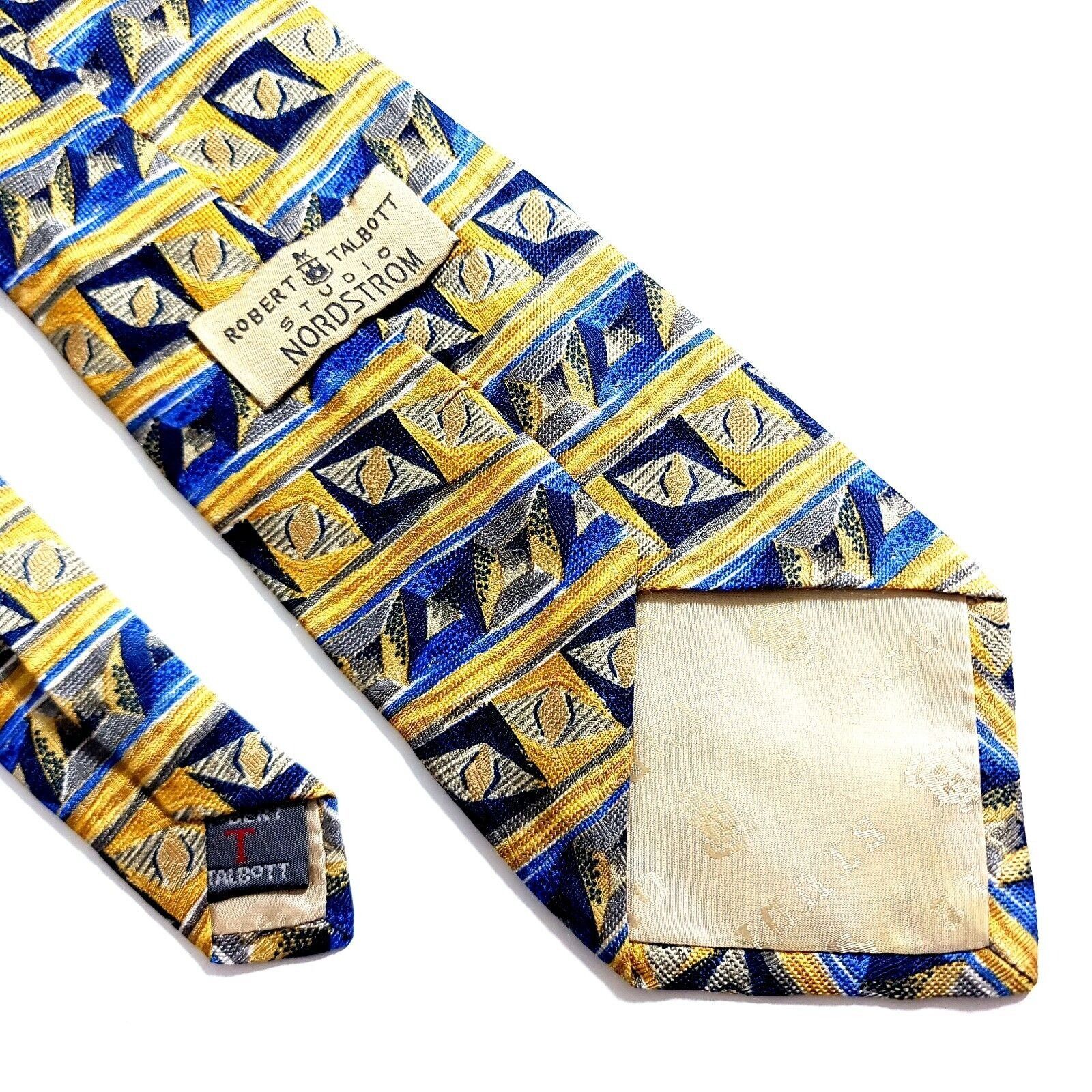 Robert Talbott Robert Talbott Nordstrom Yellow Blue Abstract Jacquard Print Size ONE SIZE - 7 Thumbnail