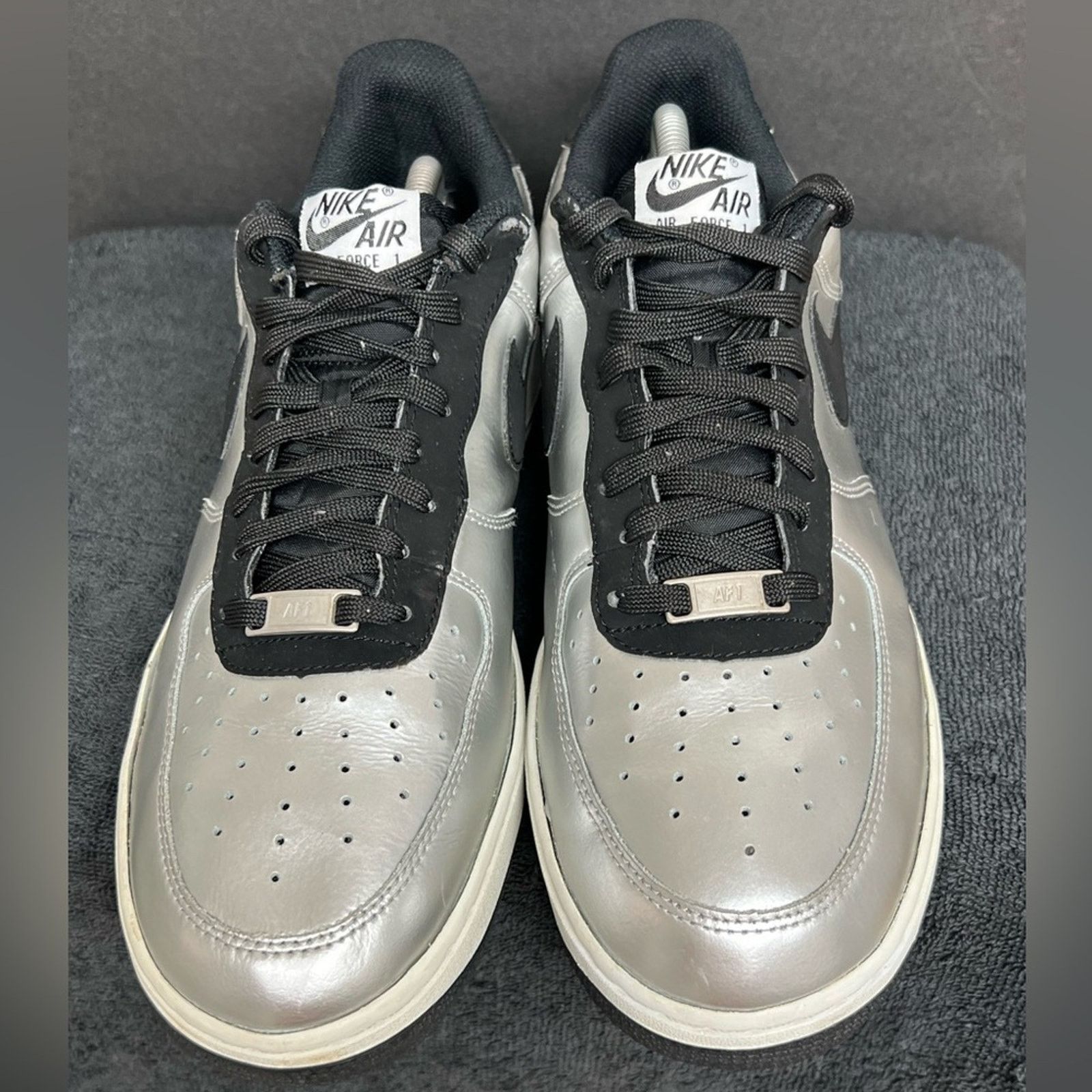 Nike Nike Mens Air Force 1 Silver Black Raiders Shoes Size 10 Size US 10 / EU 43 - 2 Thumbnail