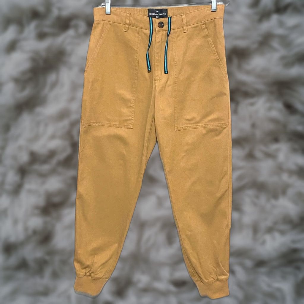 Vintage VINTAGE Houston White Target Tan Pants Joggers Mens S Drawstring Straight Leg Casual Size US 29 - 1 Thumbnail