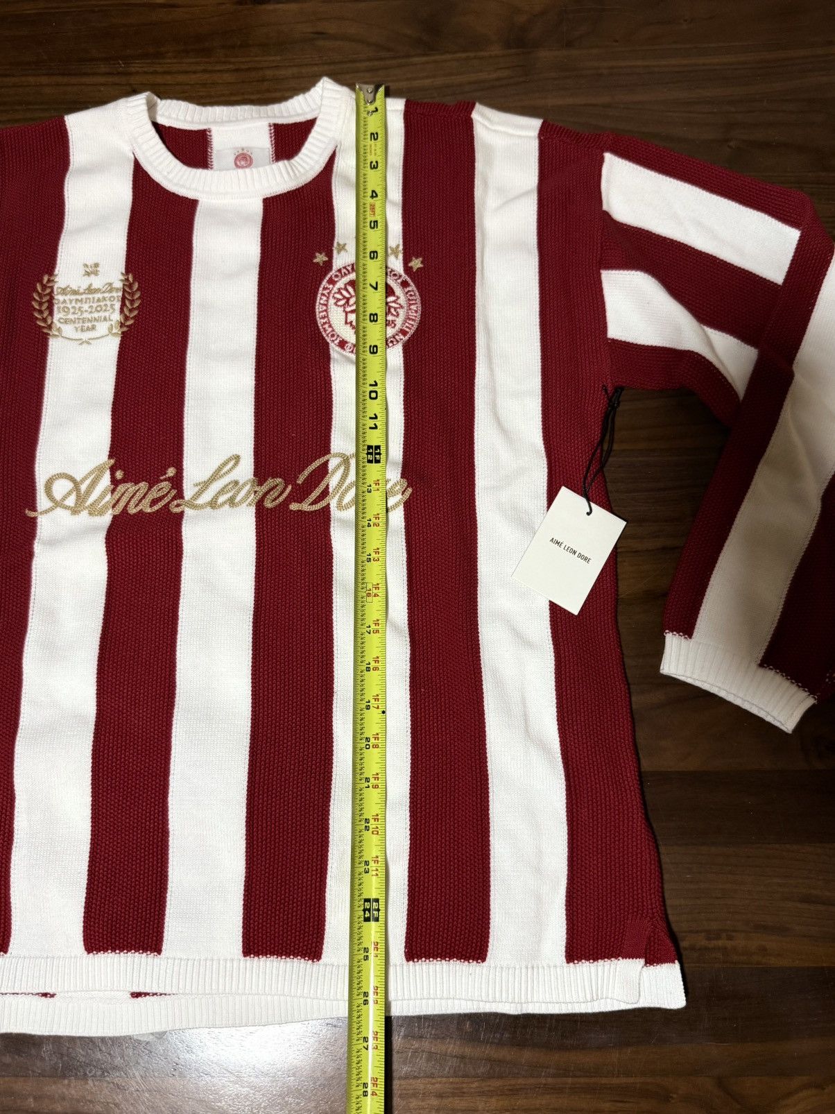 Aime Leon Dore Aime Leon Dore ALD Olympiacos F.C. Striped Crewneck Sweater Size US M / EU 48-50 / 2 - 12 Thumbnail
