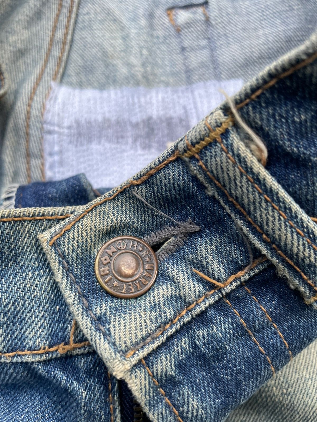 HRMTG Vintage Iron HR Market Selvedge Distresed Denim Size US 31 - 22 Thumbnail