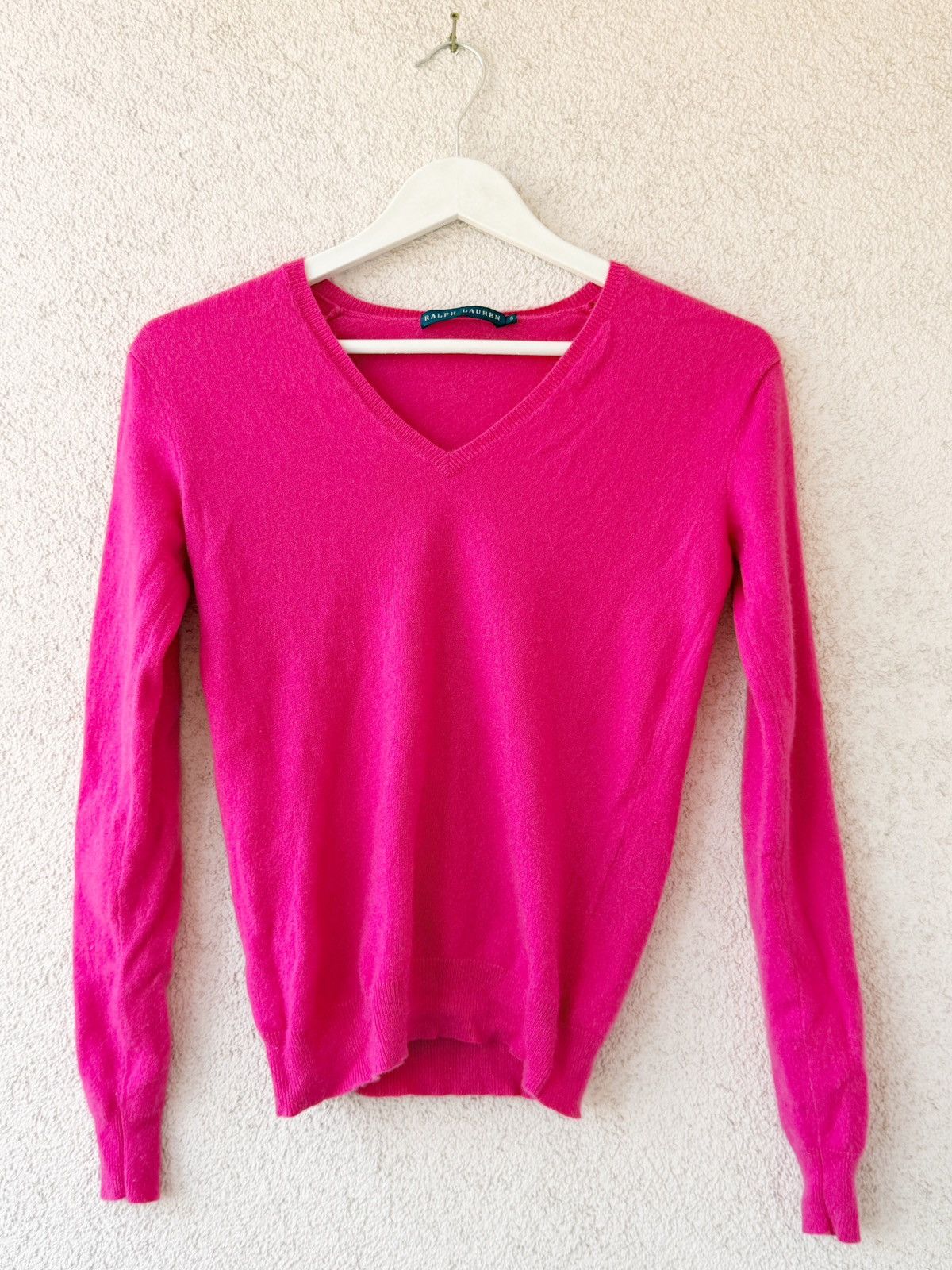 Polo Ralph Lauren Ralph Lauren Pink Cashmere Sweater V-Neck Size S Luxury Size S / US 4 / IT 40 - 1 Thumbnail