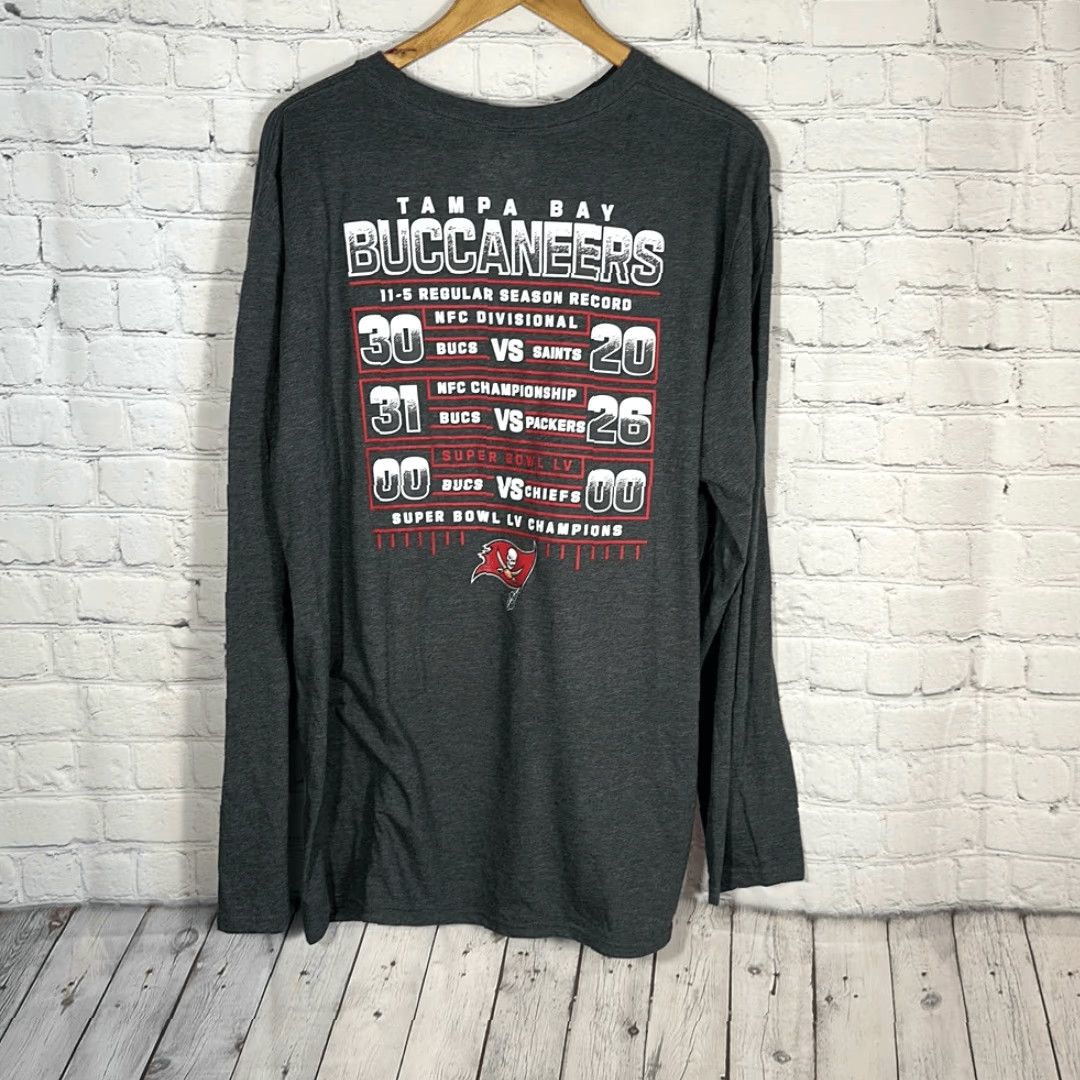 NFL Tampa Bay Buccaneers Super Bowl Champs NFL Men’s Gray Long Sleeve Shirt XL Mens Size US XL / EU 56 / 4 - 5 Thumbnail