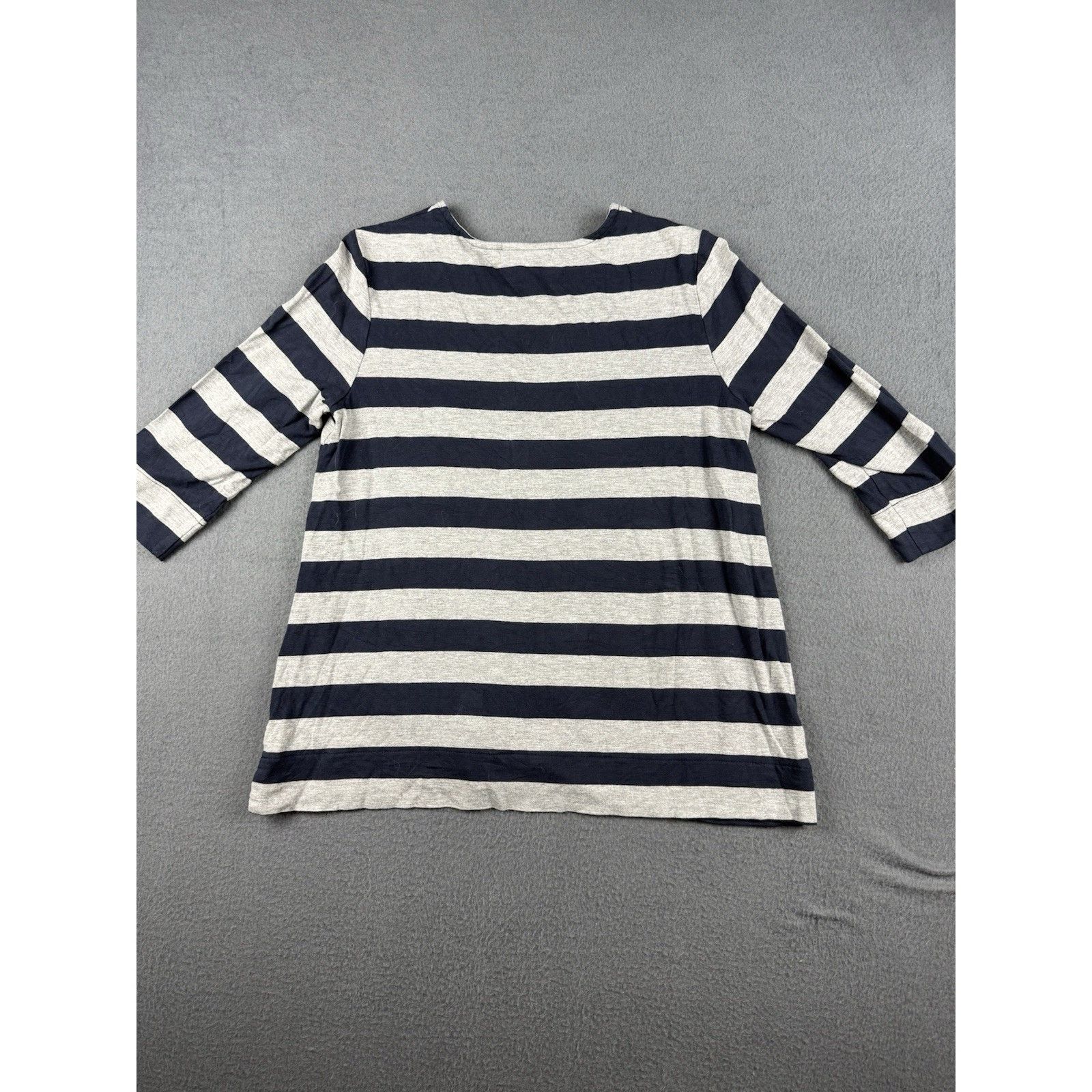 J. Jill J Jill Wearever Top Women XS Blue Gray Stipe 3/4 Sleeve Size XS / US 0-2 / IT 36-38 - 6 Thumbnail