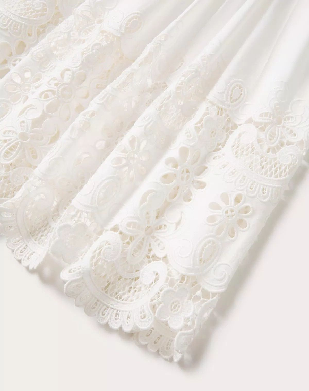 Valentino o1s1wg111125 Popeline Broderie Dress in White Size XS / US 0-2 / IT 36-38 - 3 Thumbnail