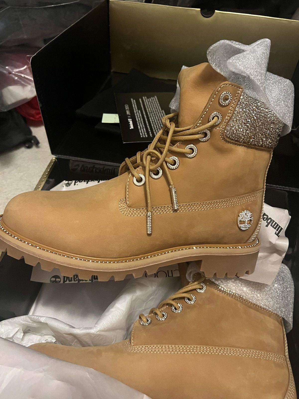Jimmy Choo × Timberland Timberland & Jimmy Choo Premium Wheat Swarovski Crystal Size US 9.5 / EU 42-43 - 1 Thumbnail