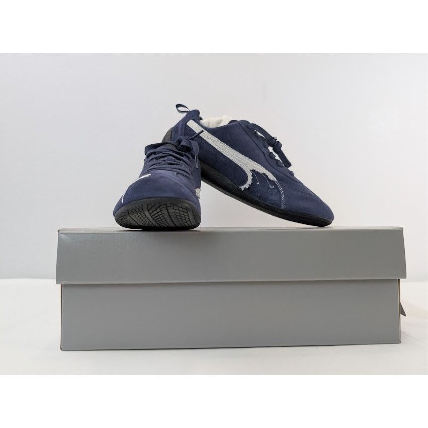 Balenciaga × Puma o1rshd1 Speedcat Destroyed Low Top Sneaker in Navy / White Size US 10 / EU 43 - 19 Thumbnail